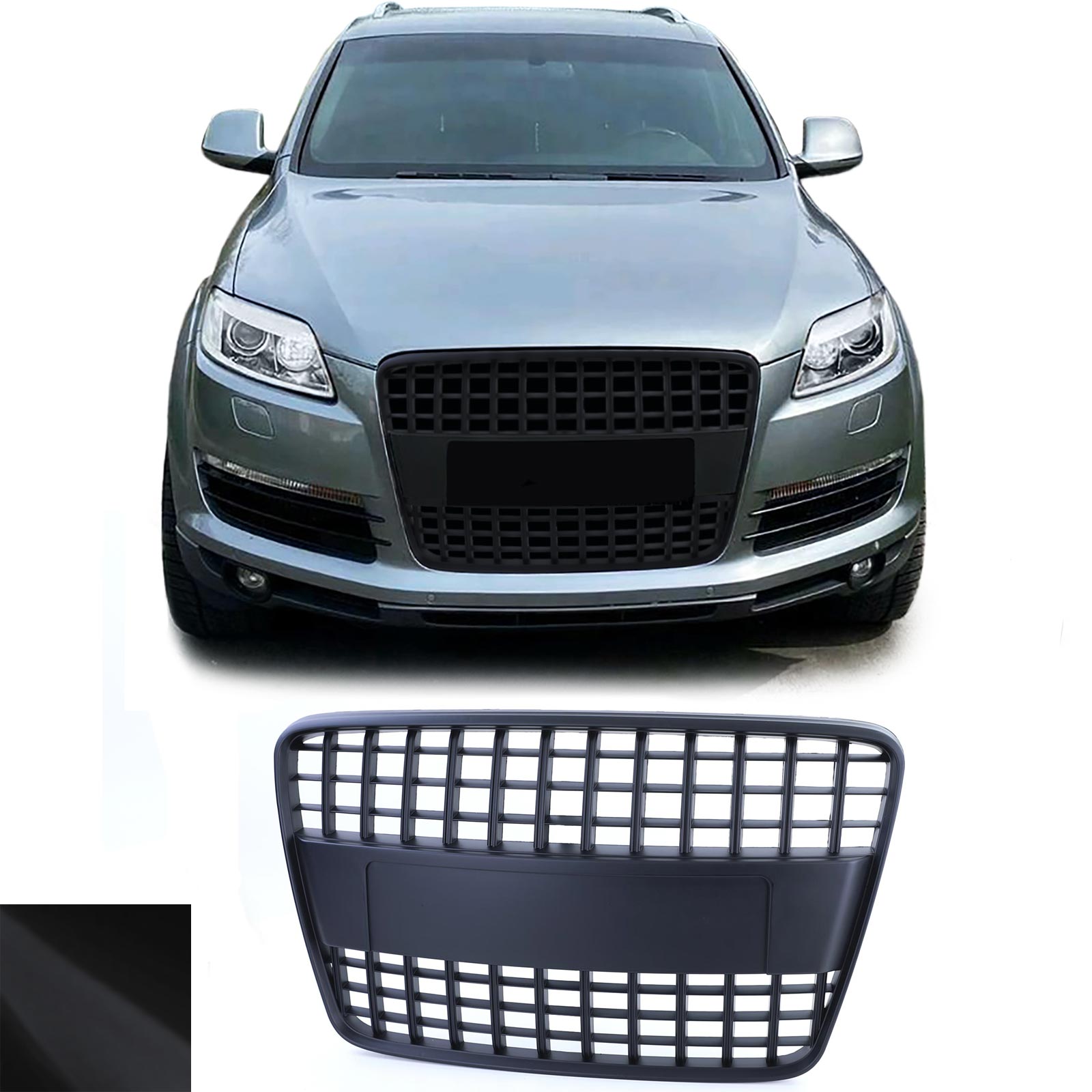 Kühlergrill Sportgrill Wabengrill Grill Schwarz Matt für Audi Q7 4L ab 2005-2009