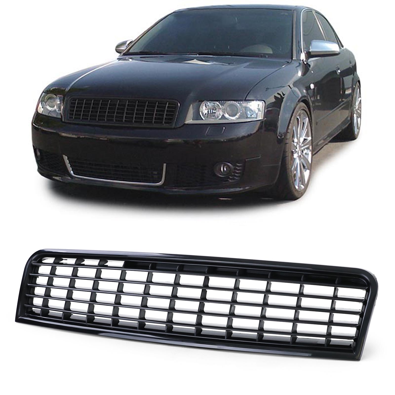 Kühlergrill Sportgrill Grill Schwarz für Audi A4 8E B6 ab 2000-2004