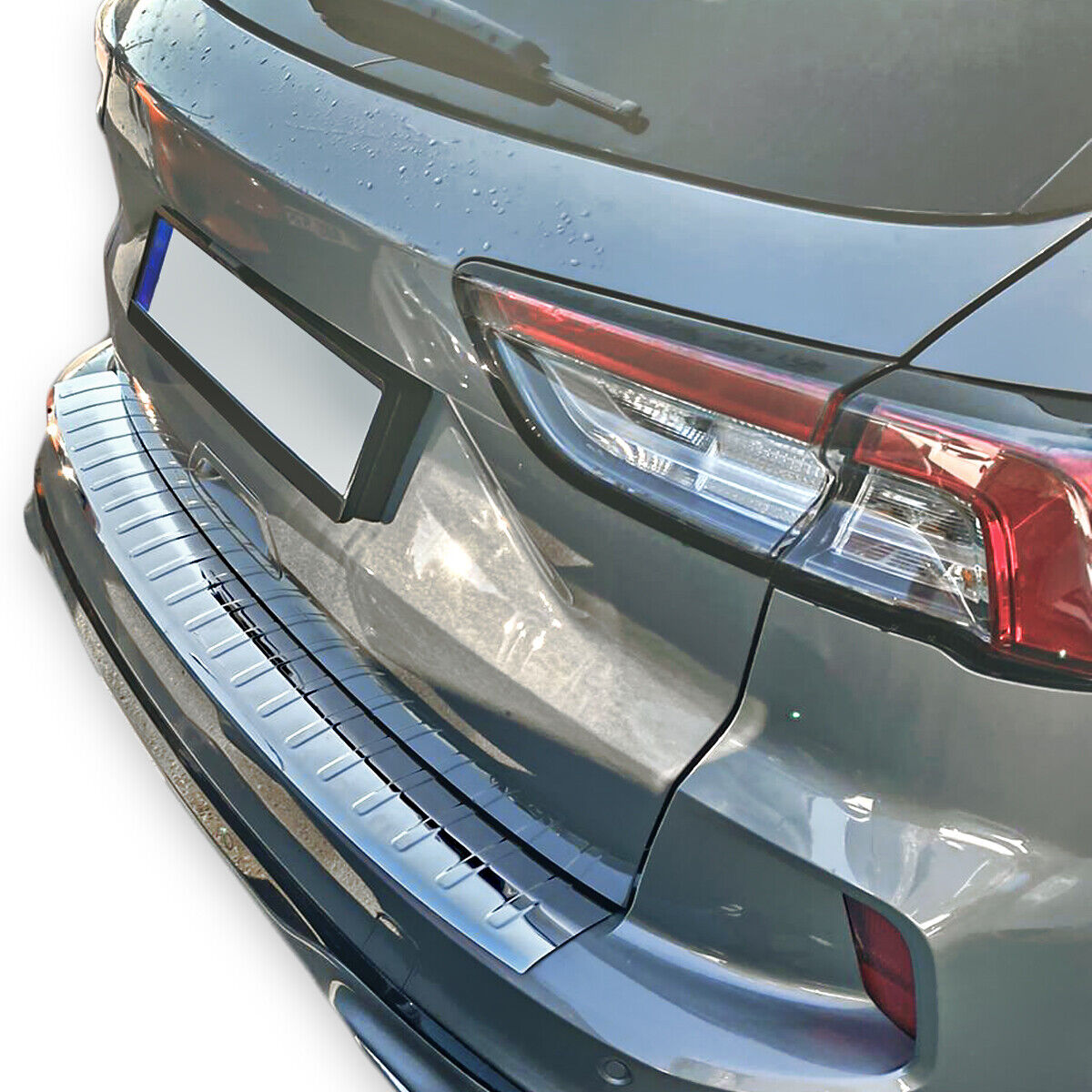 Edelstahl Ladekantenschutz Chrom Stoßstange Schutz Abdeckung mit Abkantung für Ford Kuga III ab 2019-