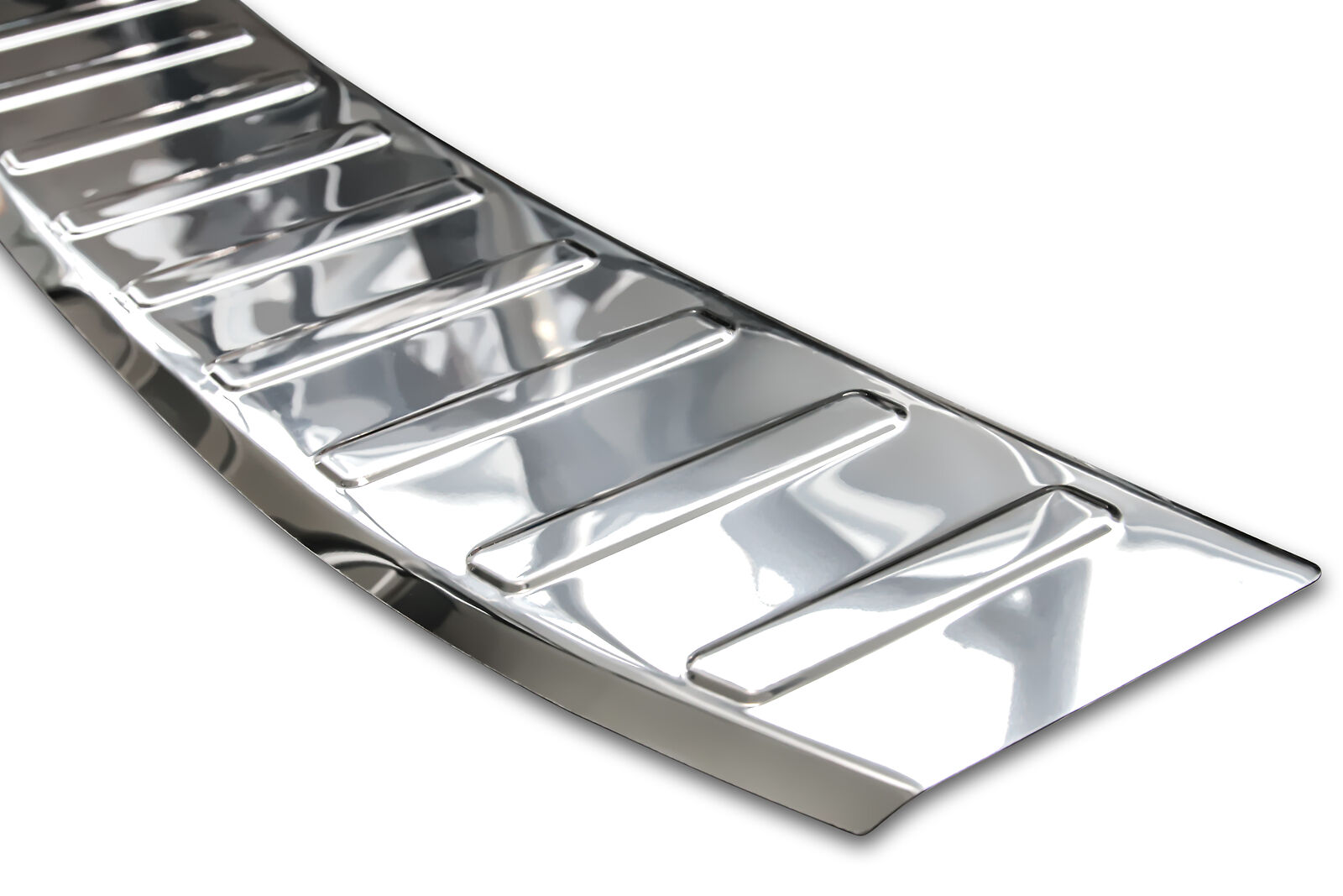 Edelstahl Ladekantenschutz Chrom Stoßstange Schutz Abdeckung mit Abkantung für Ford S-Max ab 2015-