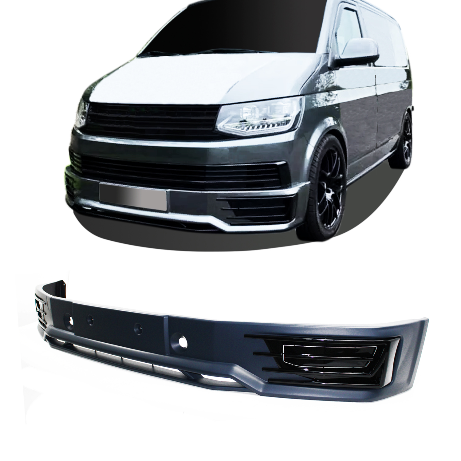 Frontspoiler Spoiler Lippe Stoßstange + Gitter für VW T6 VI ab 2015-2019
