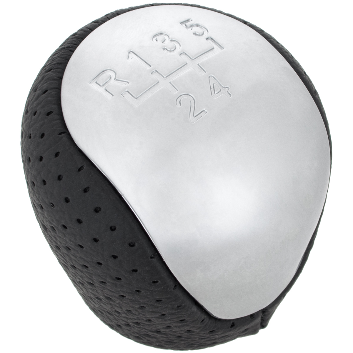 Schaltknauf Knauf Silber Schwarz 5-Gang Lochleder für Hyundai Elantra i30 ix35