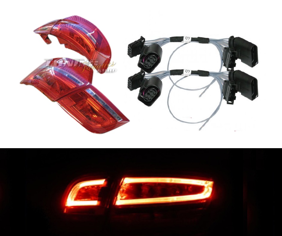 Komplettes Facelift LED Rückleuchten Set vom Model 2009 inklusive Plug&Play Anschluss Adapter passend für für Audi A3 8P Sportback ab 2004-