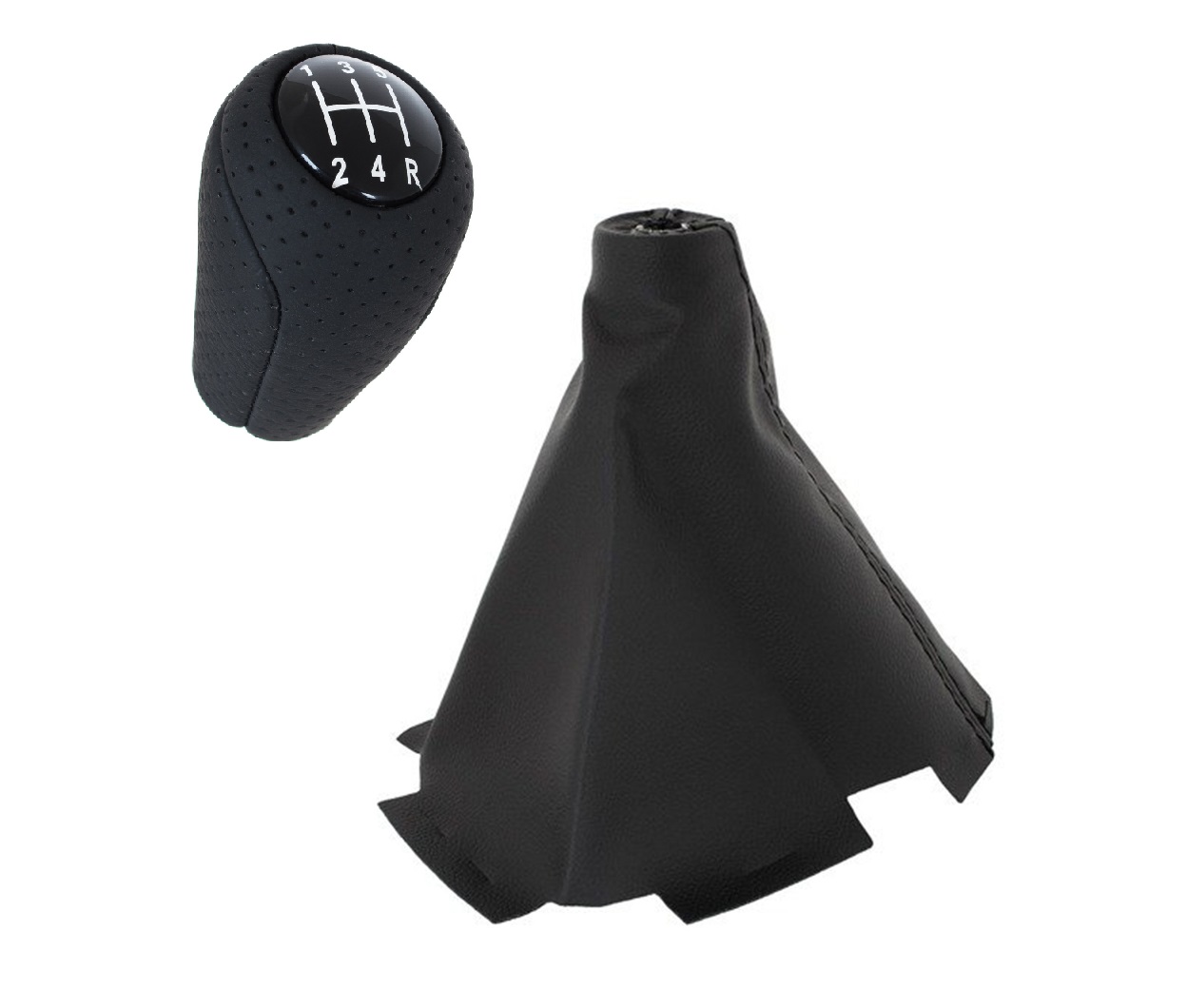 Sport Schaltknauf Knauf perforiert (Lochleder) 5-Gang Schaltmanschette Manschette + Rahmen für Mazda 6 II GH 2007-2012