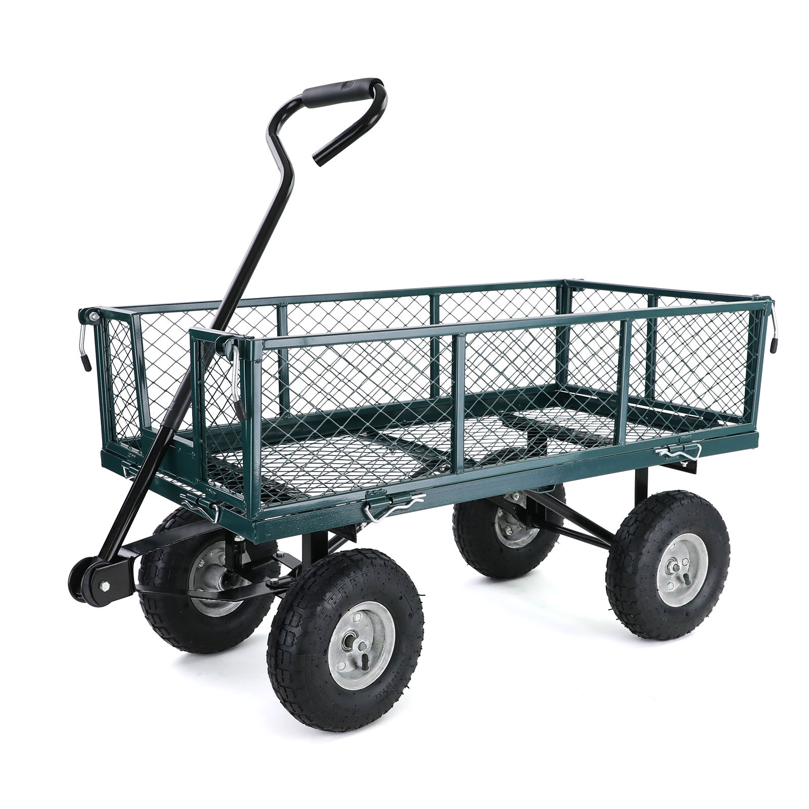 Transport Gitterwagen Handwagen Bollerwagen Seitenteile klappbar bis 300kg Grün in Top Qualität!