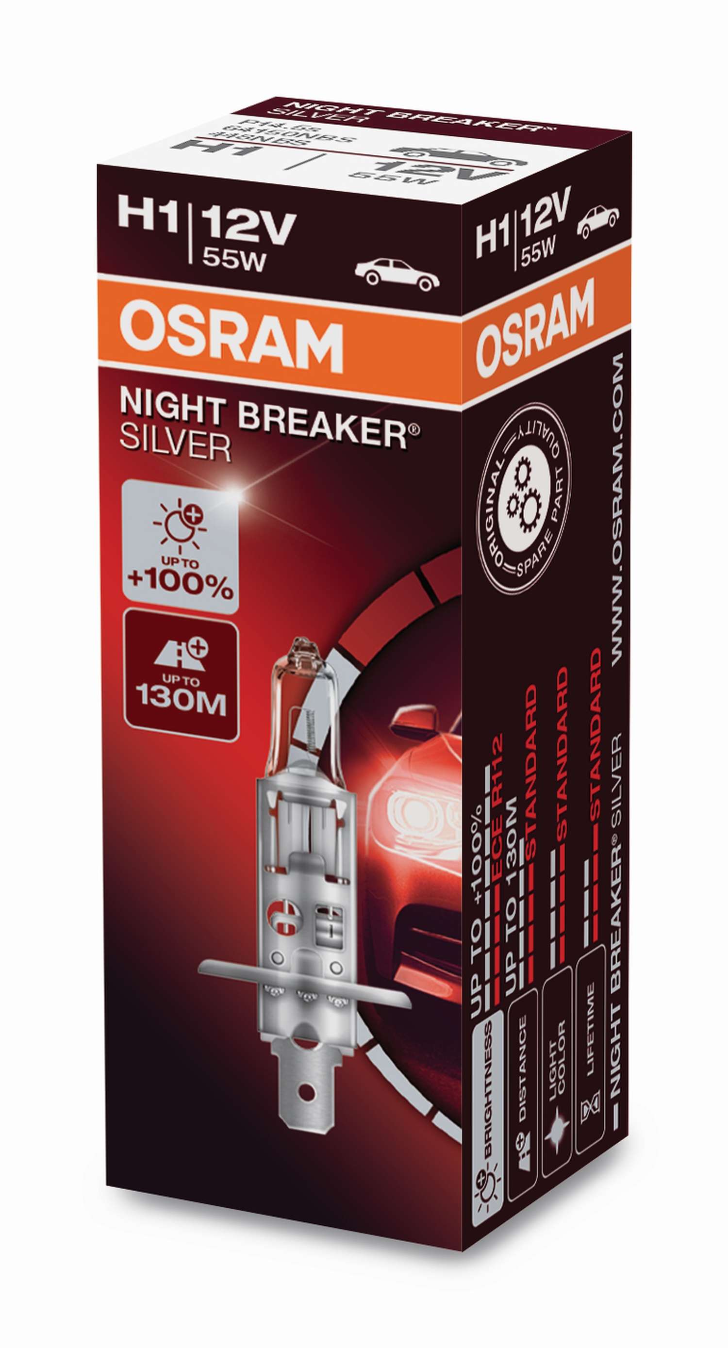 1 Stück OSRAM NIGHT BREAKER SILVER +100% Lampen Birnen für Scheinwerfer / Fassung H1