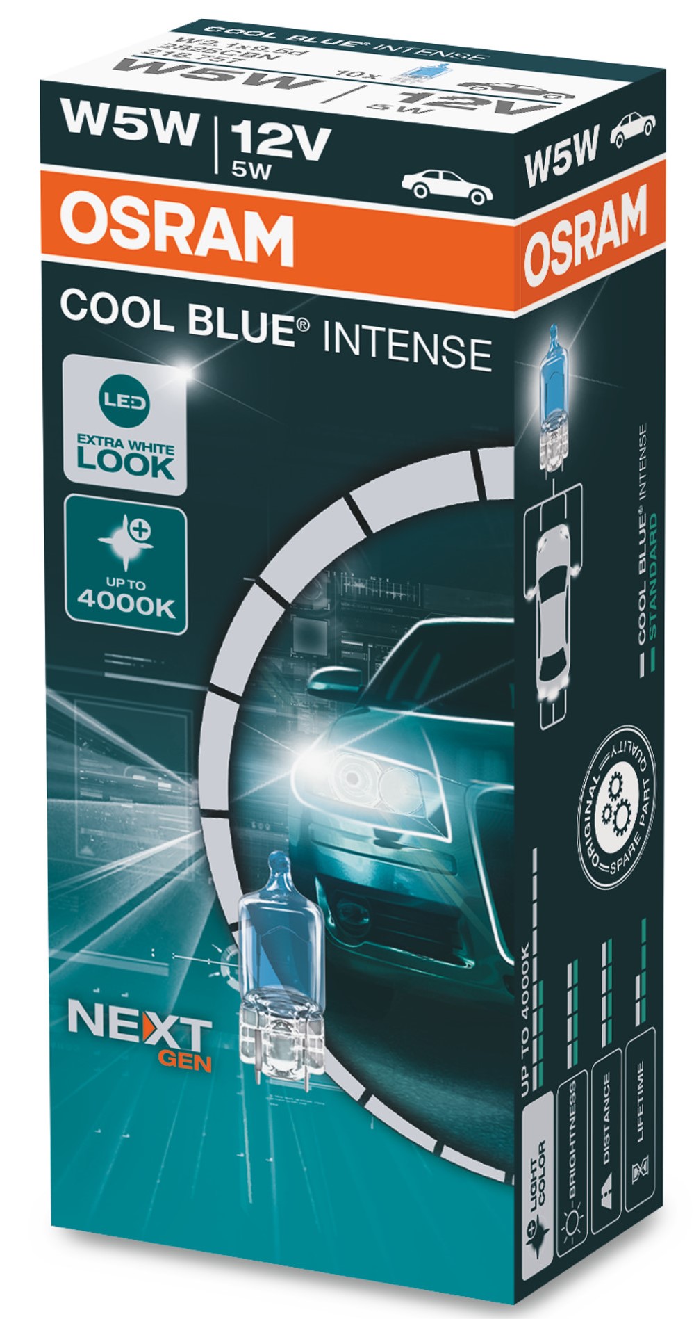 10 Stück OSRAM COOL BLUE INTENSE NEXT GENERATION 5000K Lampen Birnen für Scheinwerfer / Fassung T10 W5W