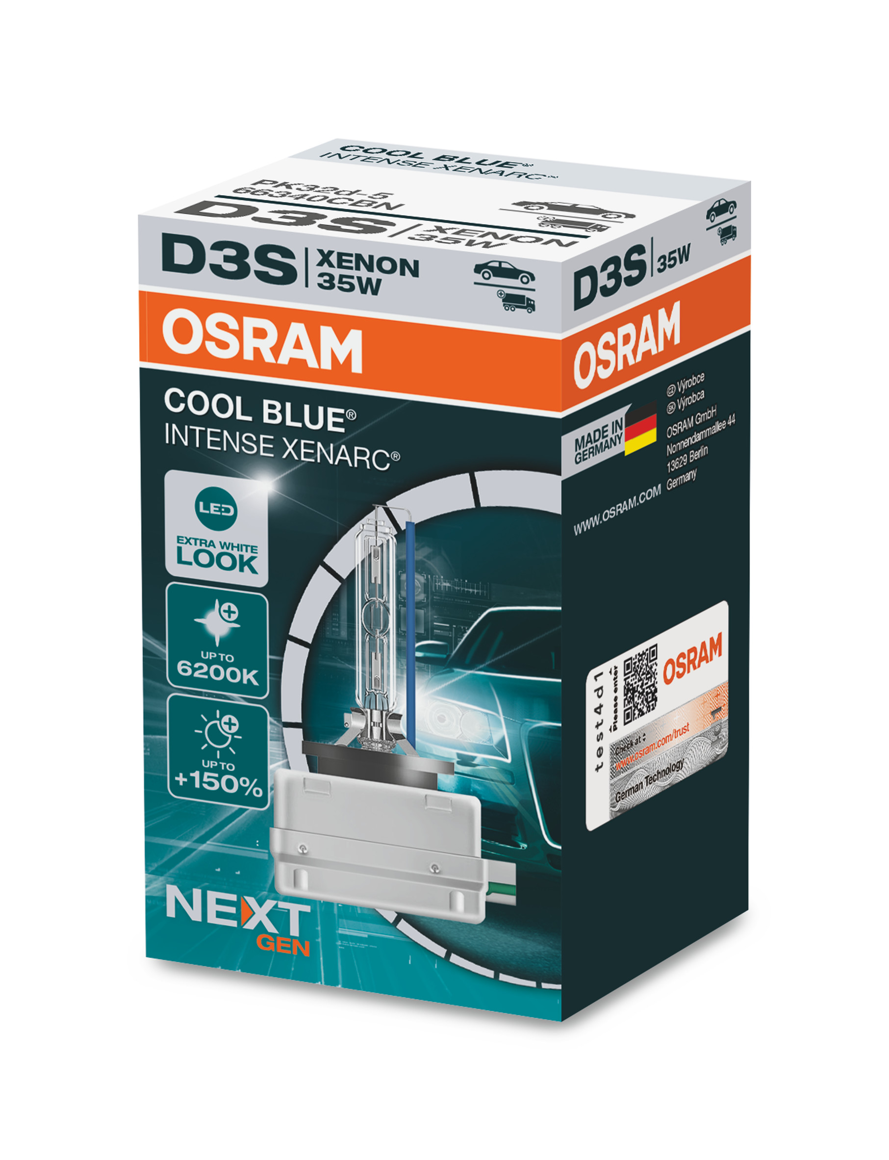 1 Stück OSRAM COOL BLUE INTENSE NEXT GENERATION Lampen Birnen für Xenon Scheinwerfer / Fassung D3s