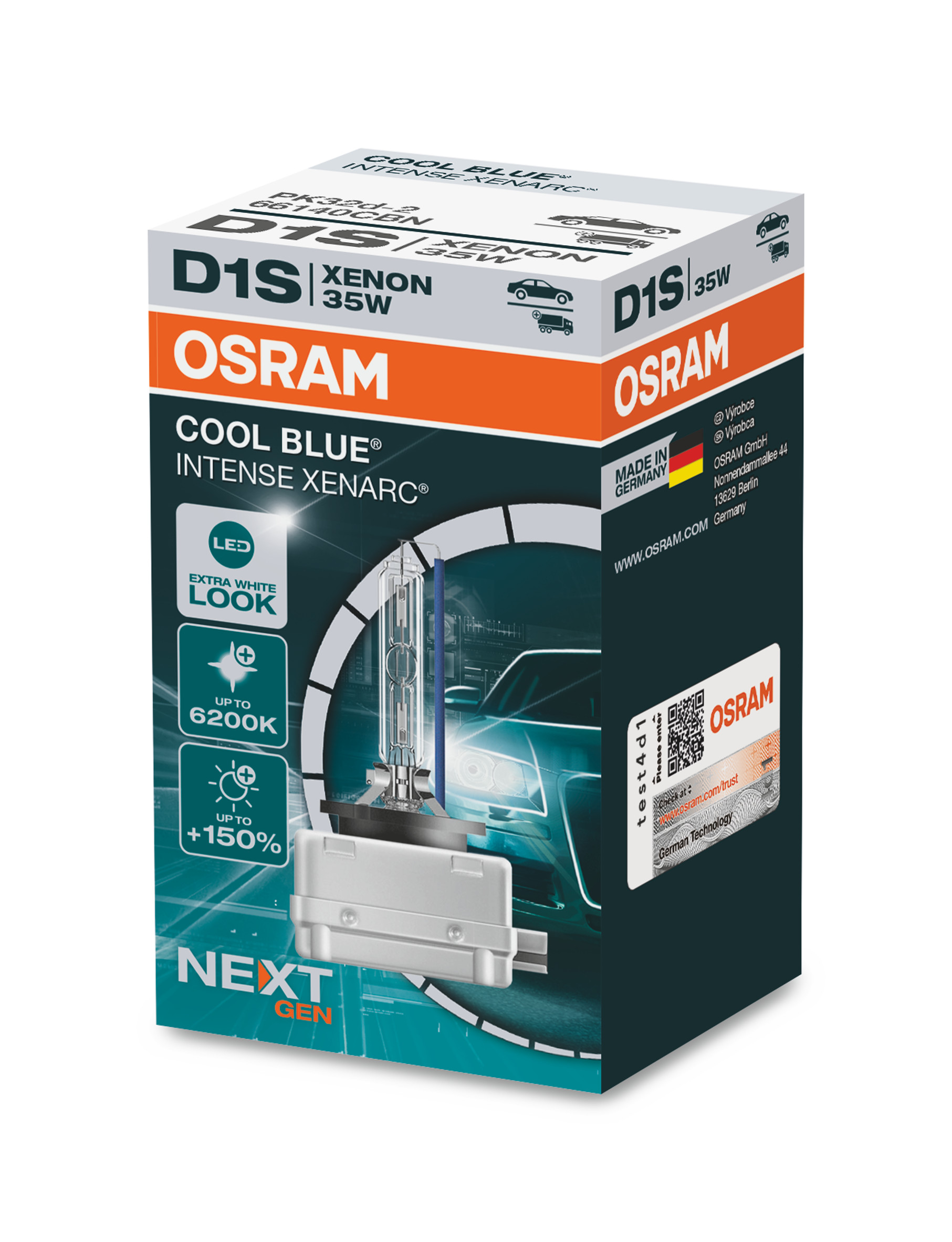 1 Stück OSRAM COOL BLUE INTENSE NEXT GENERATION Lampen Birnen für Xenon Scheinwerfer / Fassung D1s