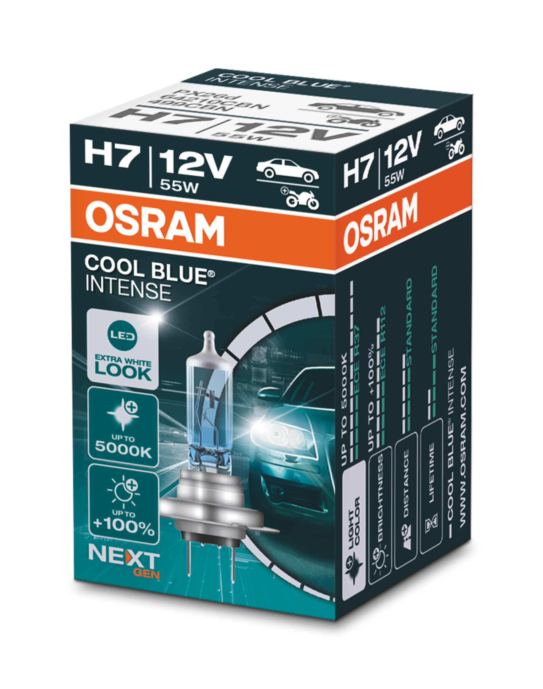 1 Stück OSRAM COOL BLUE INTENSE NEXT GENERATION Lampen Birnen für Scheinwerfer / Fassung H7 55W