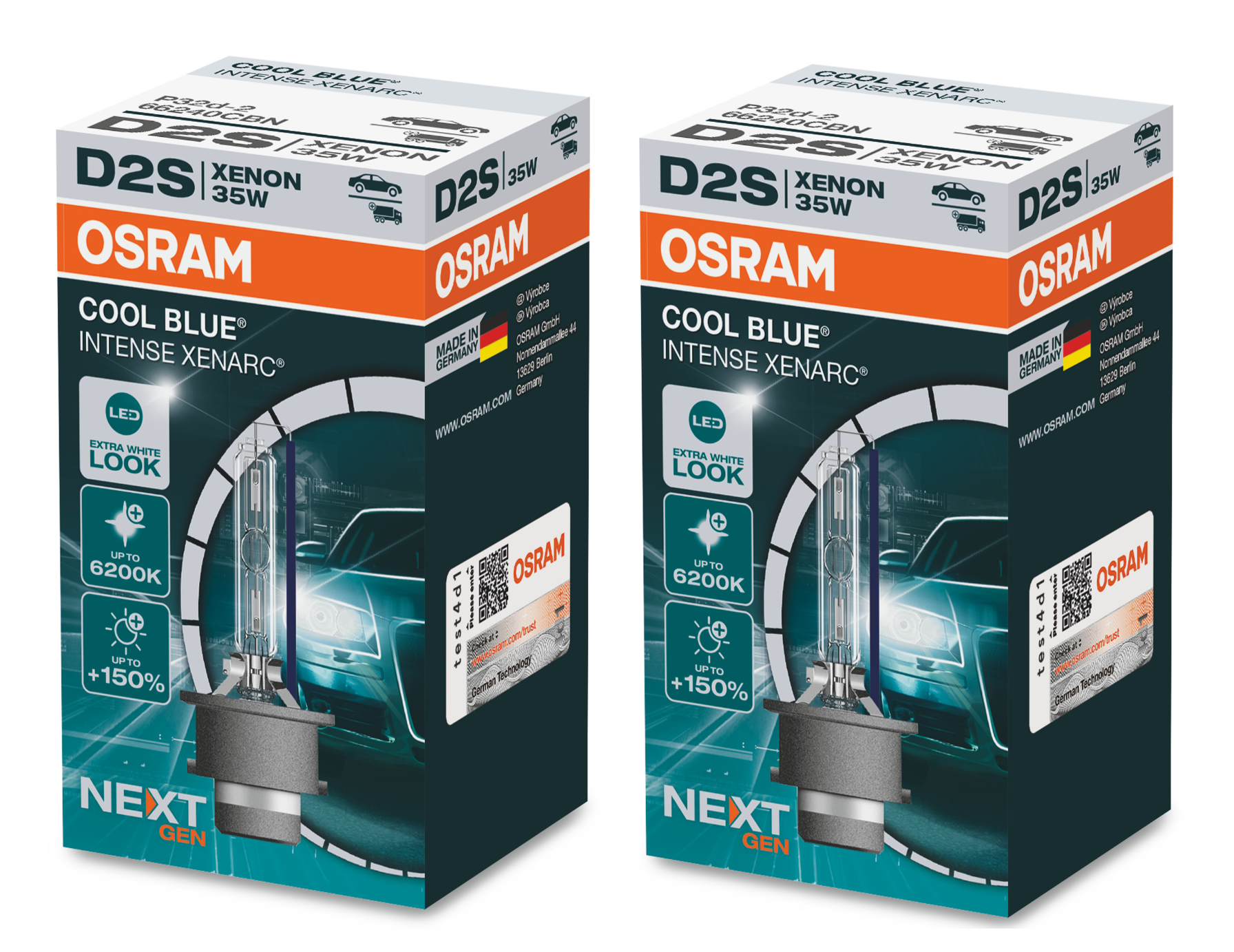 2 Stück OSRAM COOL BLUE INTENSE NEXT GENERATION Lampen Birnen für Xenon Scheinwerfer / Fassung D2s