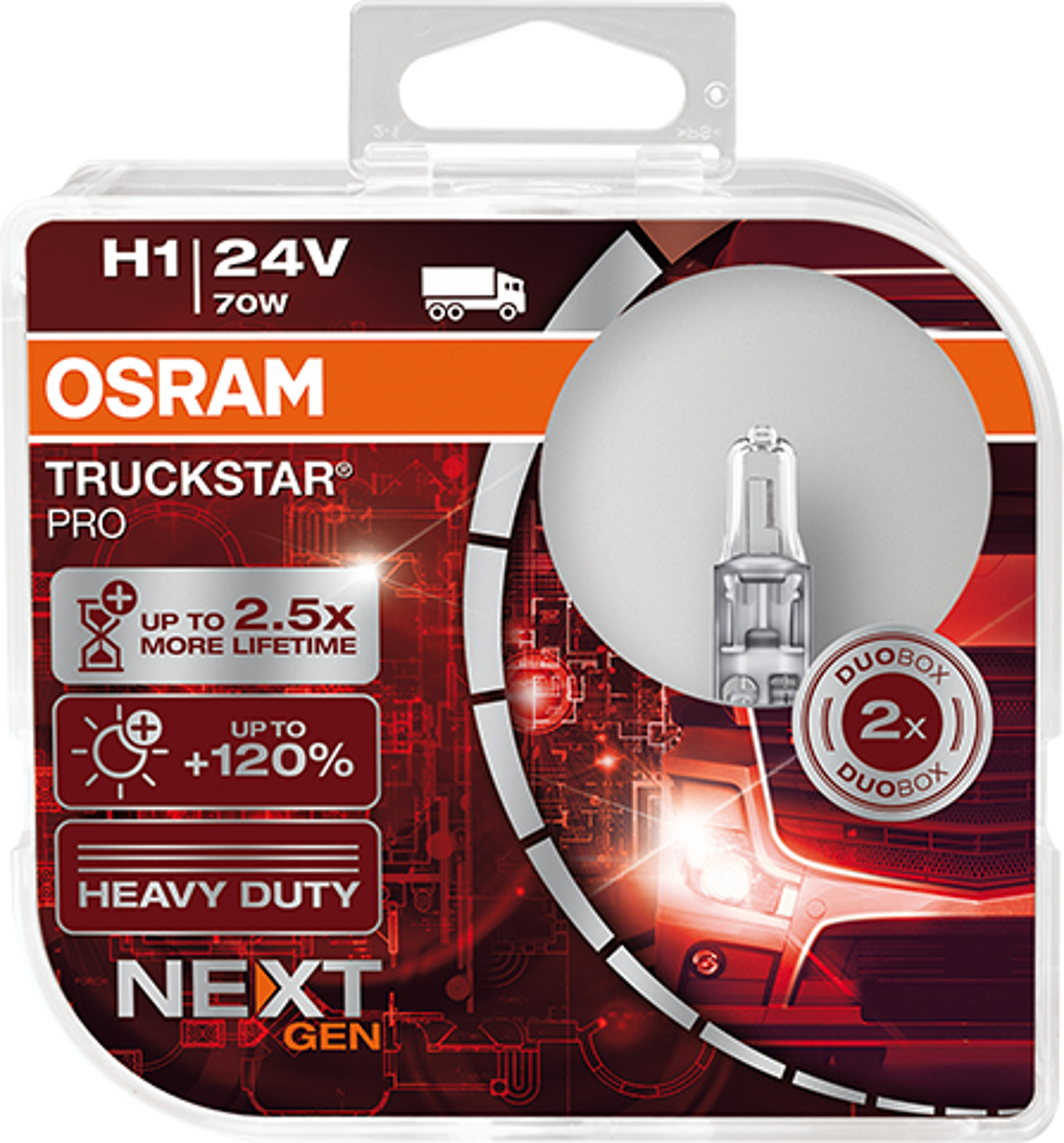 2 Stück OSRAM TRUCKSTAR PRO Next Generation 24V Lampen Birnen für LKW Scheinwerfer / Fassung H1 70W