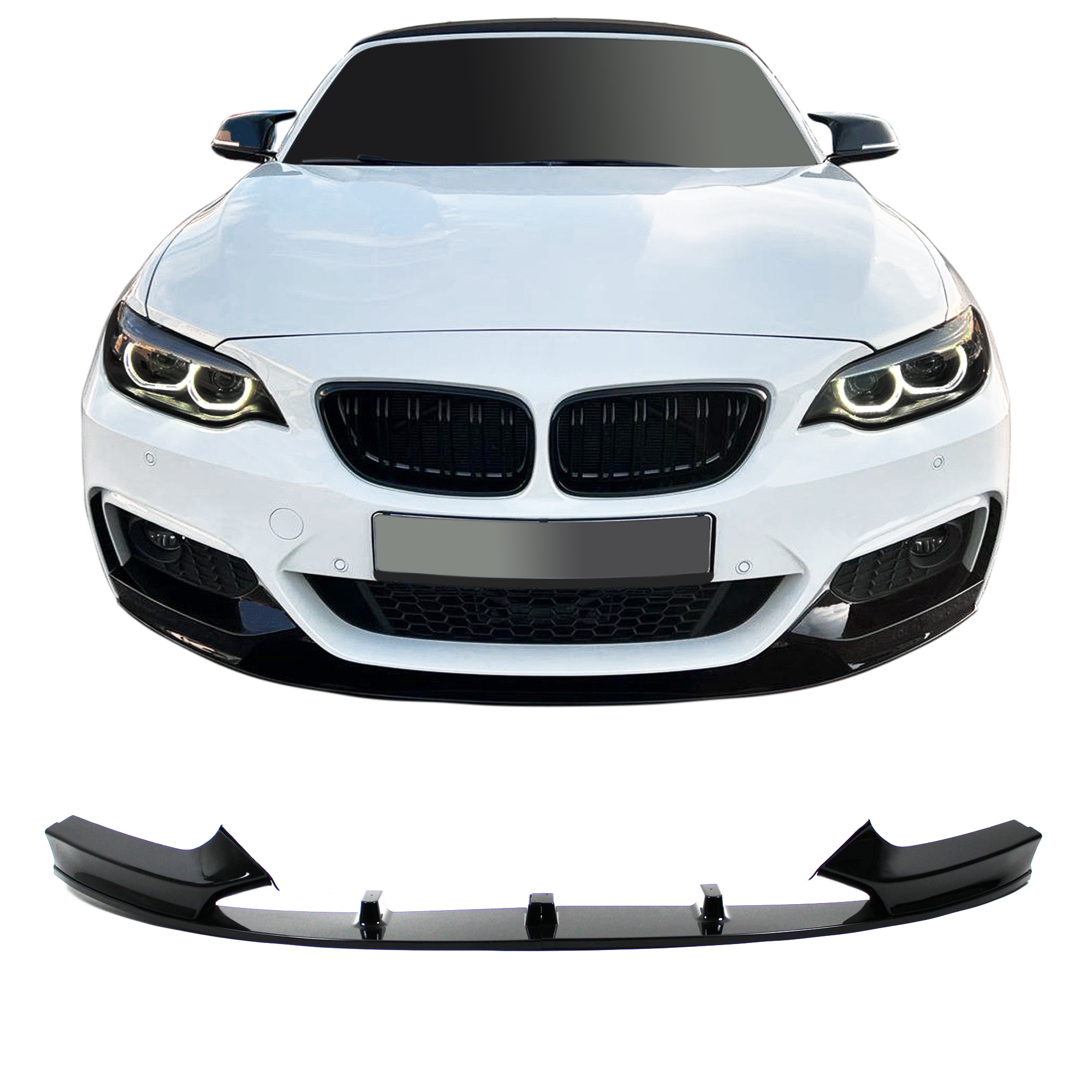 Frontspoiler Spoiler Lippe Stoßstange Schwarz Glanz für BMW 2er F22 / F23 ab 2013-2020 (nur für M-Paket)