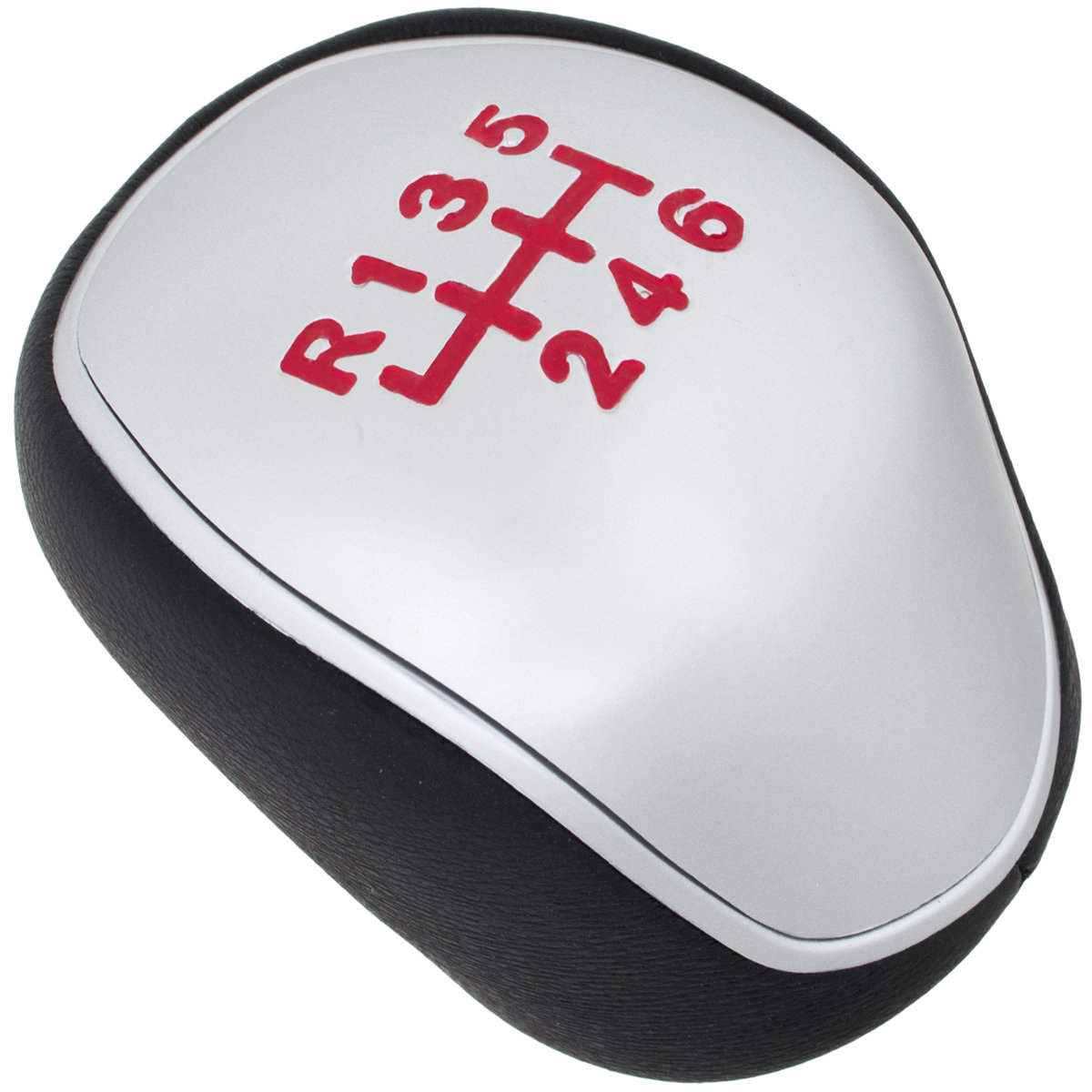 Schaltknauf Knauf in Rot / Silber 6-Gang für Ford Transit VI + Connect Custom Tourneo