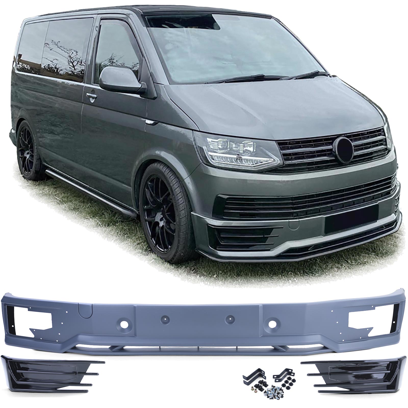 Frontspoiler Spoiler Lippe Stoßstange + Gitter für VW T6 VI ab 2015-