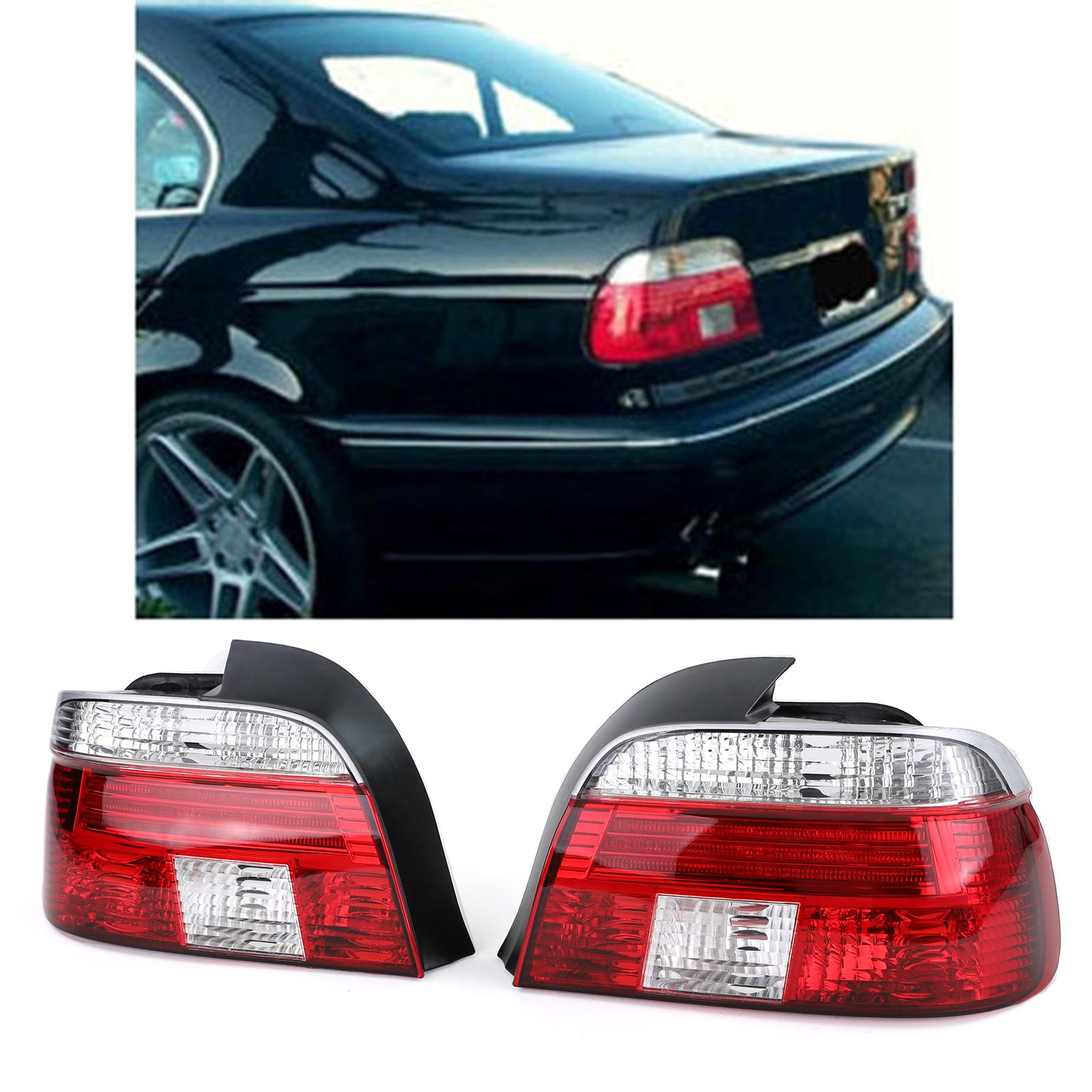 Rückleuchten Heckleuchten Rot Kristall (Facelift Optik) für BMW 5er E39 Limousine ab 1995-2000