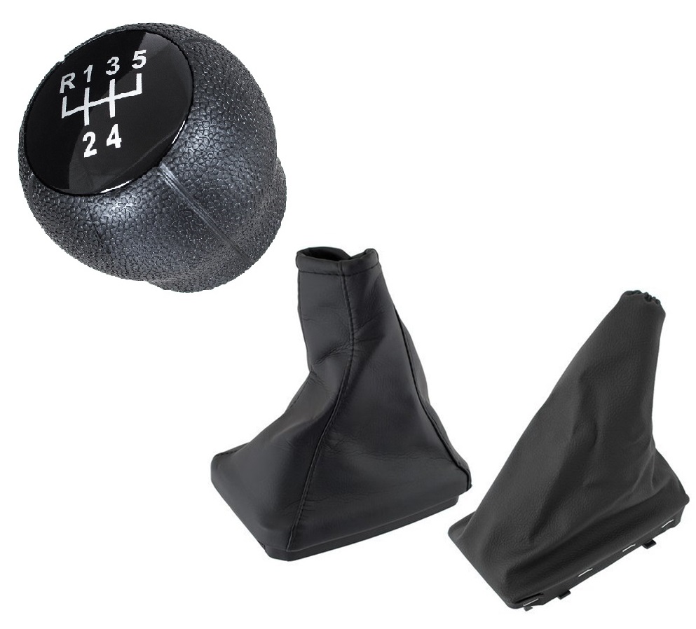 Schaltknauf Knauf 5-Gang Schaltmanschette Manschette + Rahmen + Bezug Handbremse SCHWARZ GLANZ für Opel Corsa C 2000-2012