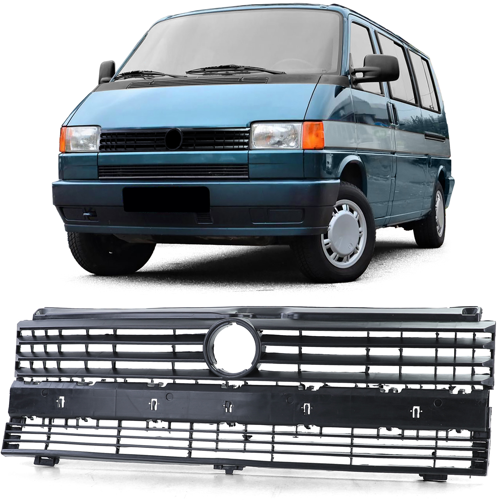Kühlergrill Sportgrill Grill in Schwarz für VW T4 Bus Transporter Pritsche 90-04