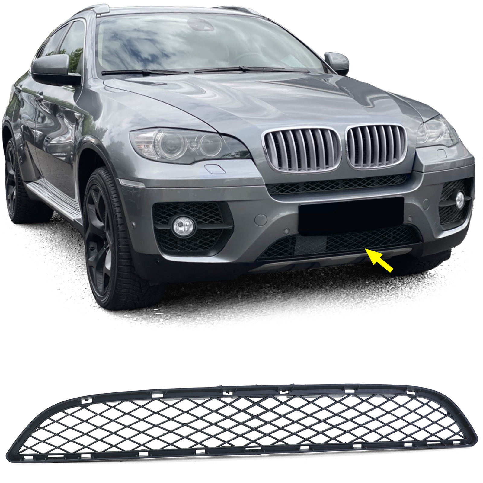 Sport Grill Gitter Stoßstange Mitte unten für BMW X6 E71 ab 2006-2014 (nicht M-Paket)