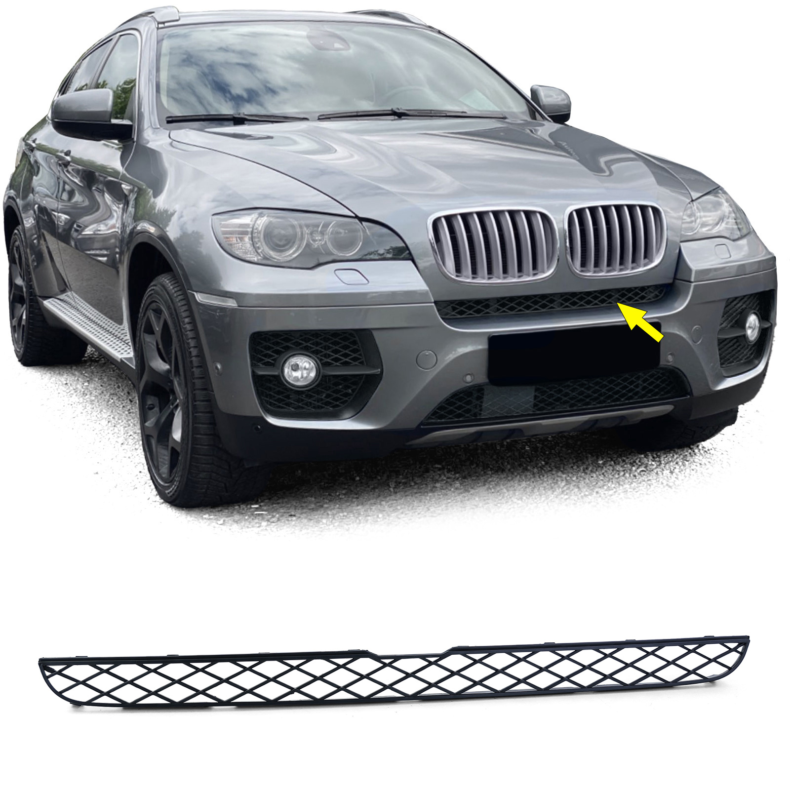 Sport Grill Gitter Stoßstange Mitte oben für BMW X6 E71 ab 2006-2014 (nicht M-Paket)