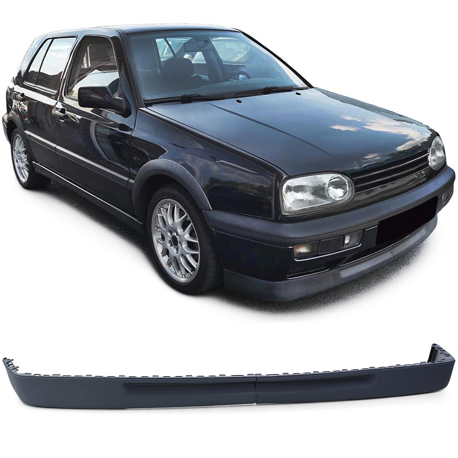 Frontspoiler Spoiler Lippe Stoßstange in Schwarz Sport Version für VW Golf 3 III ab 91-97