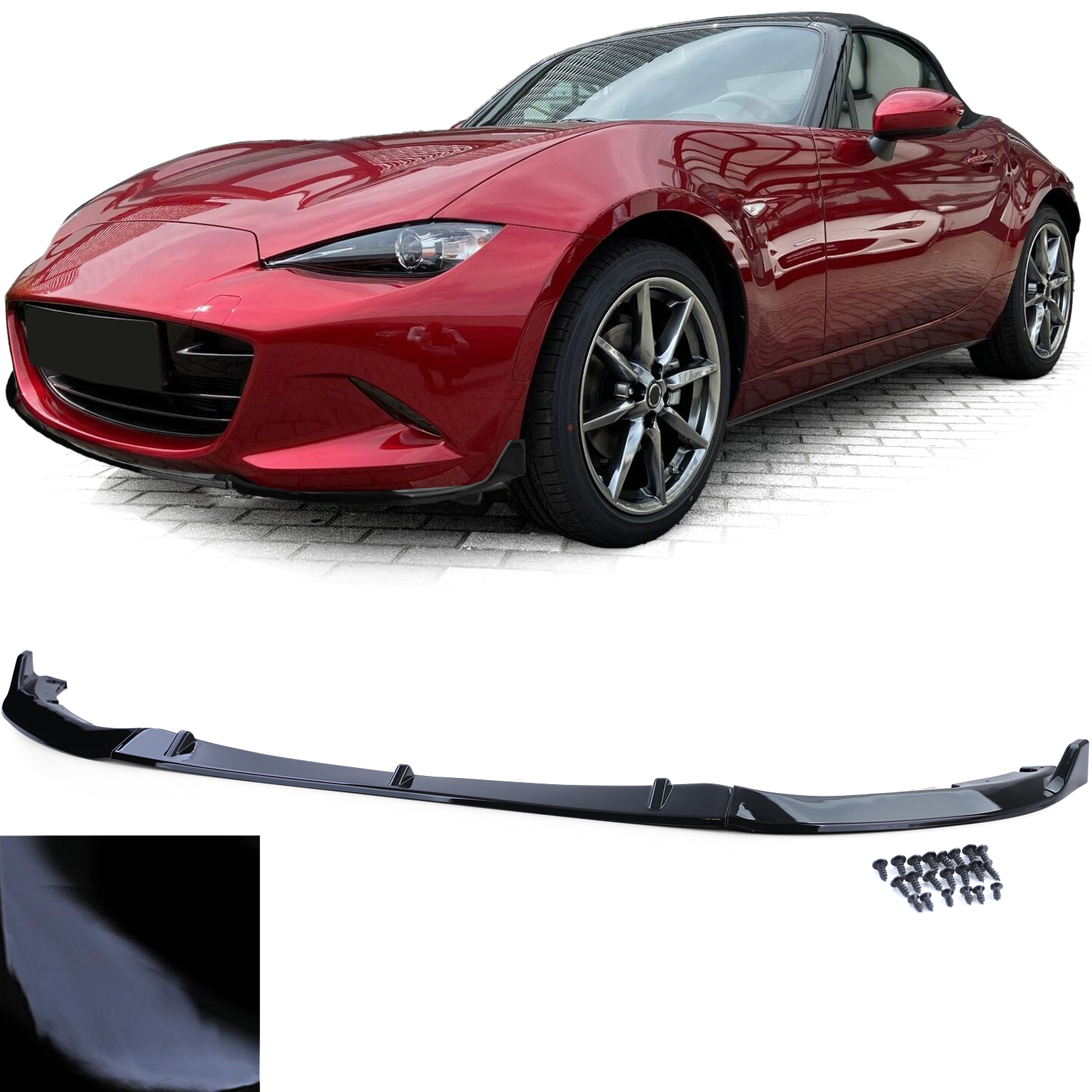 Frontspoiler Performance Spoiler Lippe Schwarz Glanz für Mazda MX5 ND ab 2015-