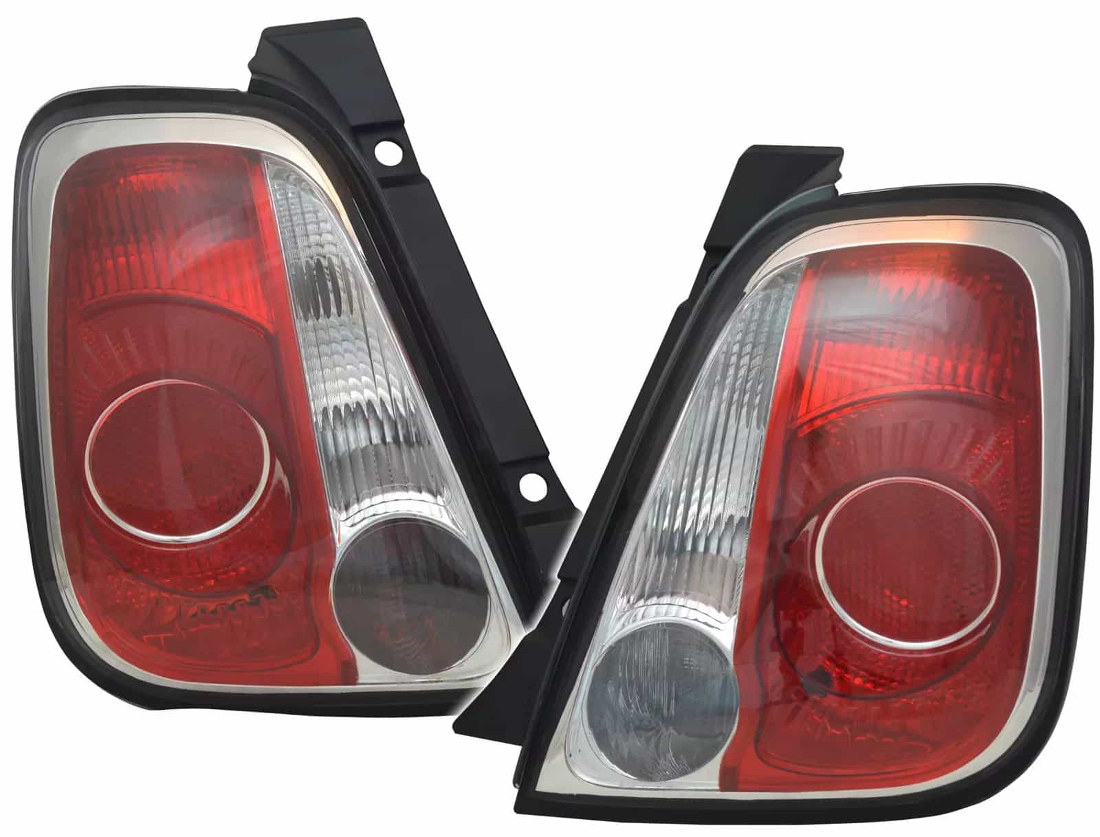 Rückleuchten Heckleuchten Rot / Rand Schwarz LINKS + RECHTS für Fiat 500 ab 2007-07/2015