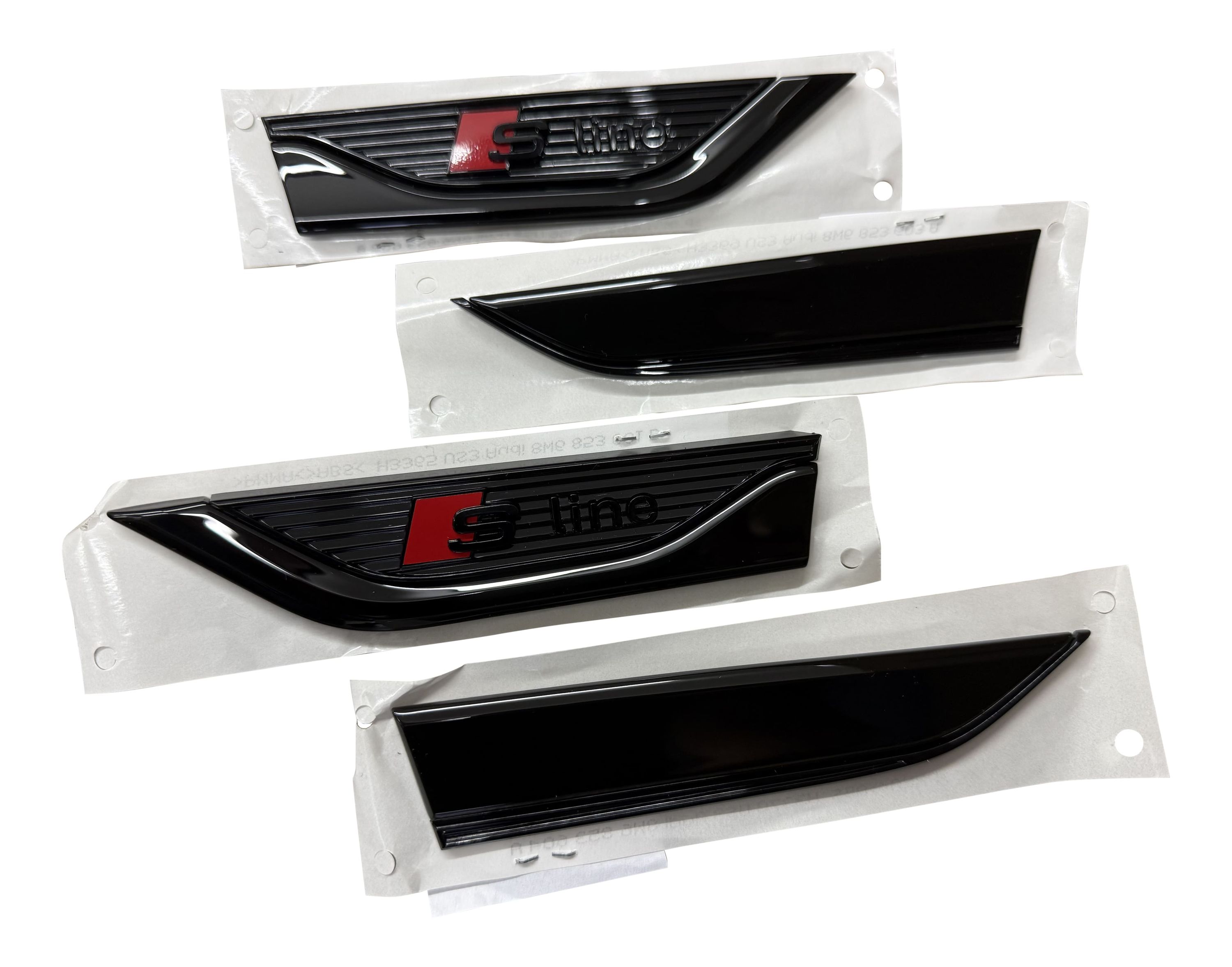 Original Audi Black Edition S-Line Logo Set Kotflügel / Tür Schwarz für Audi A5 F5 ab 2017-