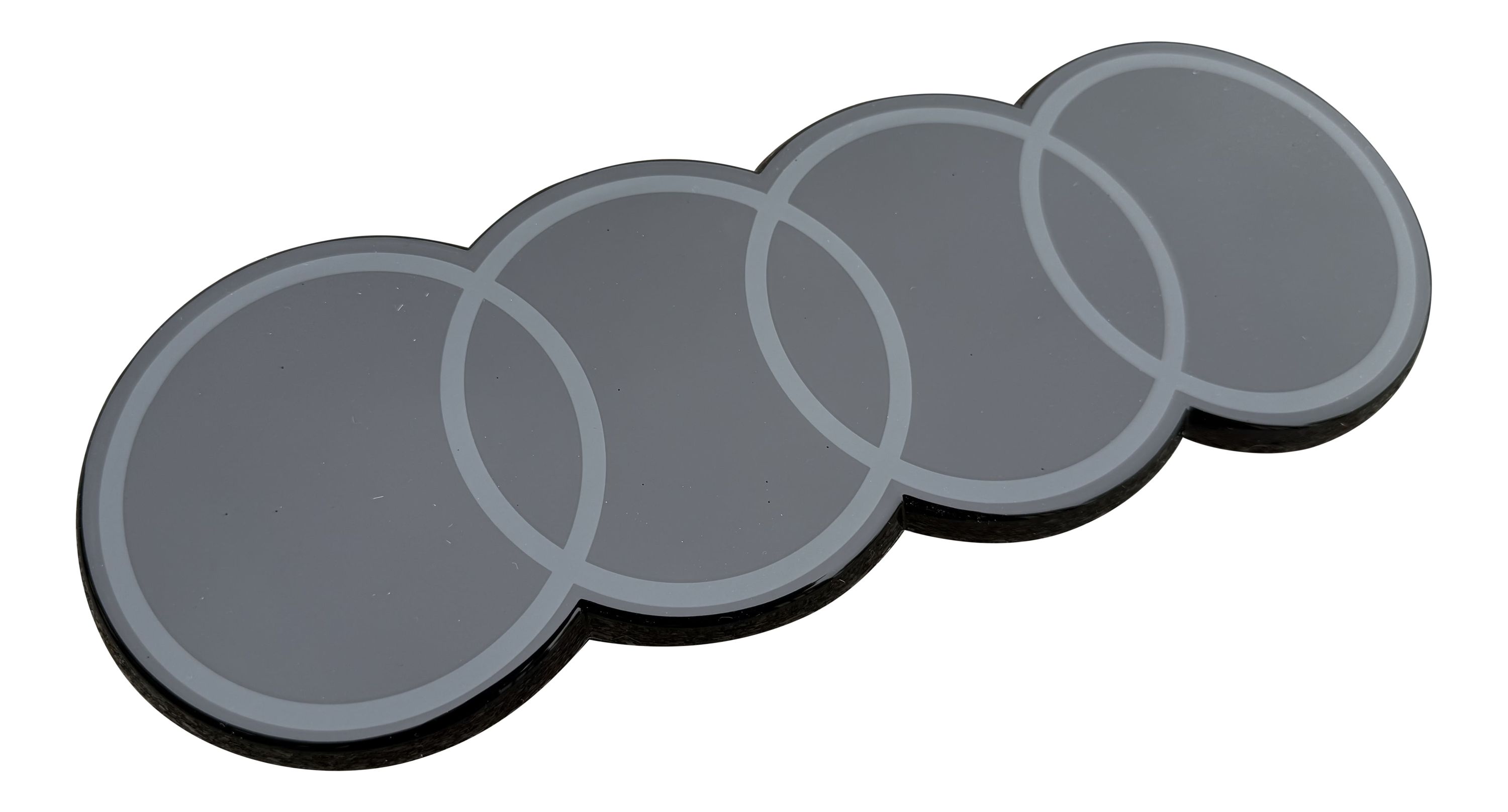 Original Audi Black Edition Ringe Logo Emblem Kühlergrill SCHWARZ für Audi Q8 e-tron