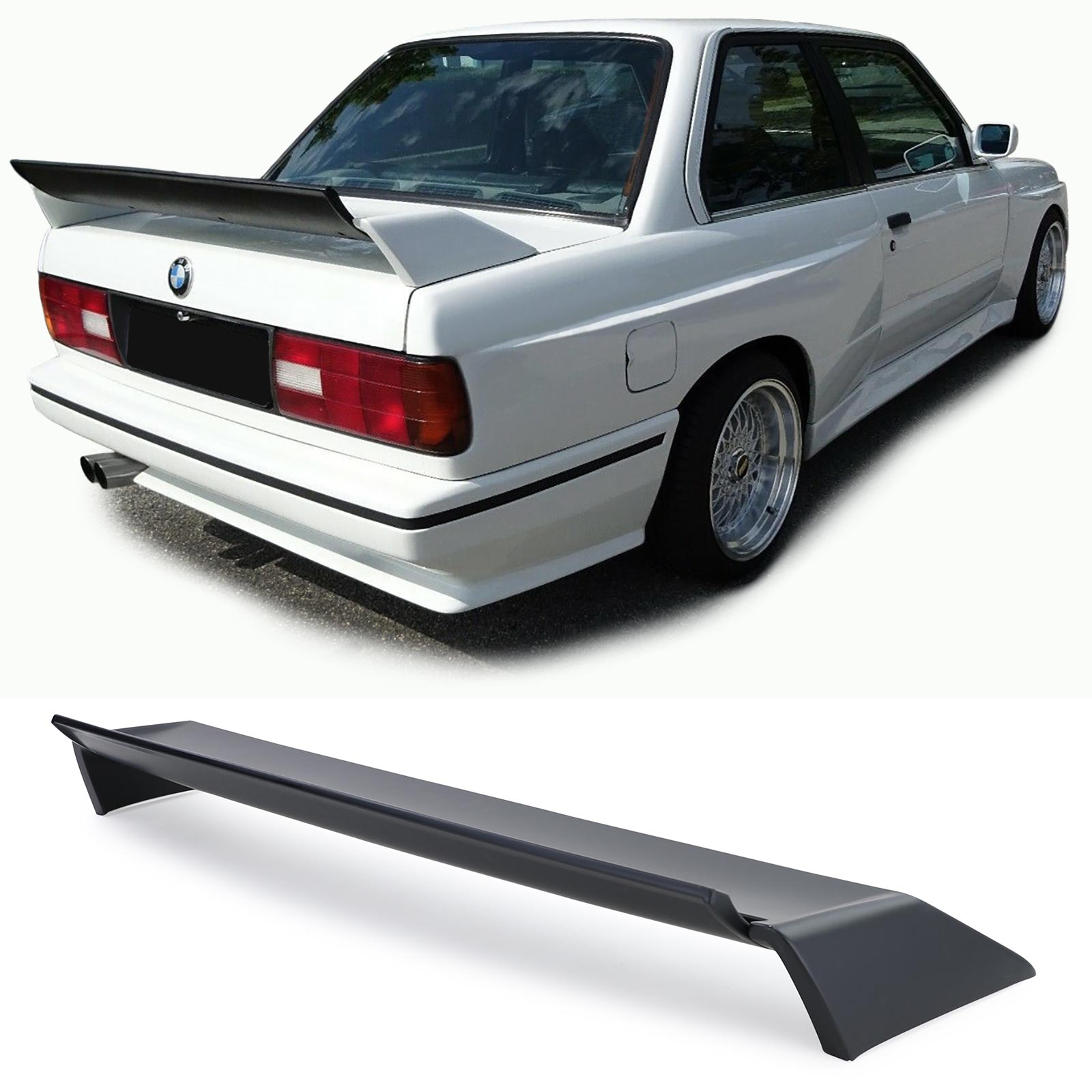 Heckspoiler Heckflügel Evo Sport Optik aus ABS passend für BMW 3er E30 82-92