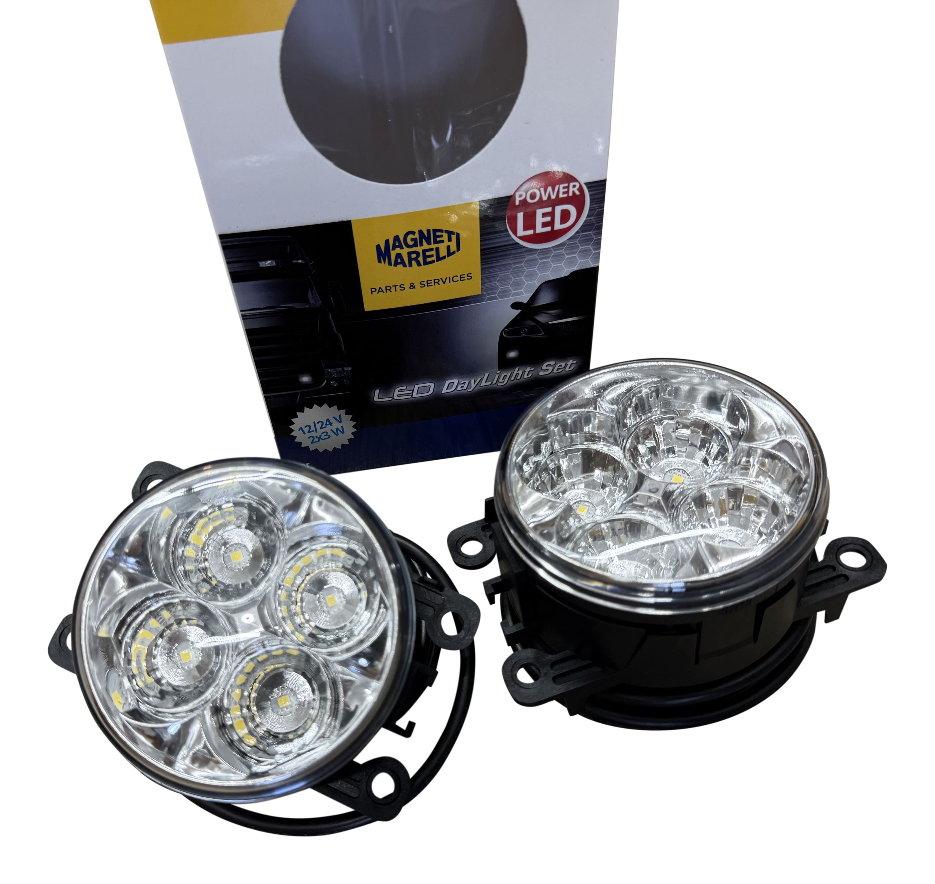 Original Marelli LED Tagfahrlicht Tagfahrleuchten 90mm / Weißes Licht mit 6000K für Citroen C-Crosser C4 C5 C6 Xsara Picasso