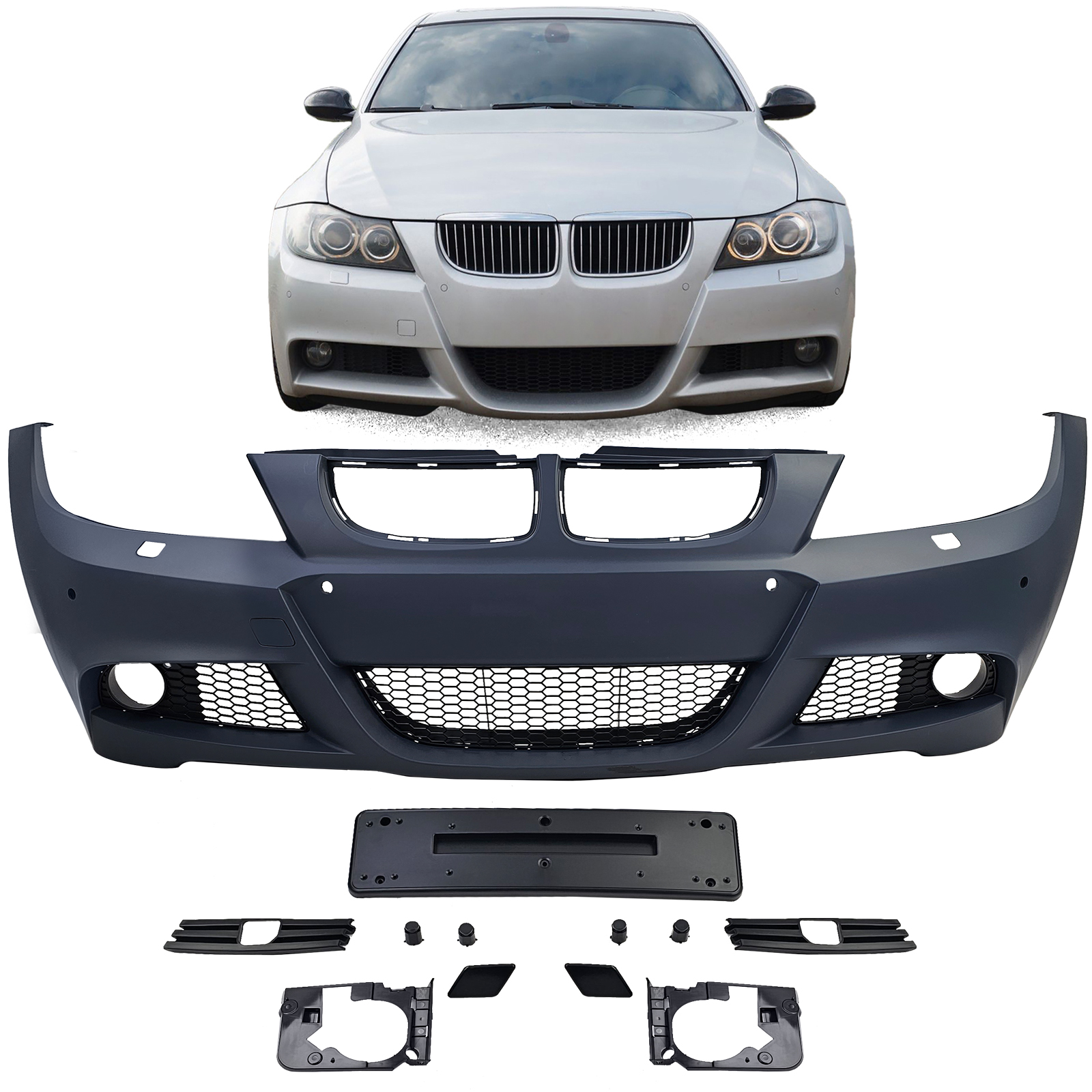Sport Front Stoßstange + Gitter für BMW 3er E90 E91 2005-2008
