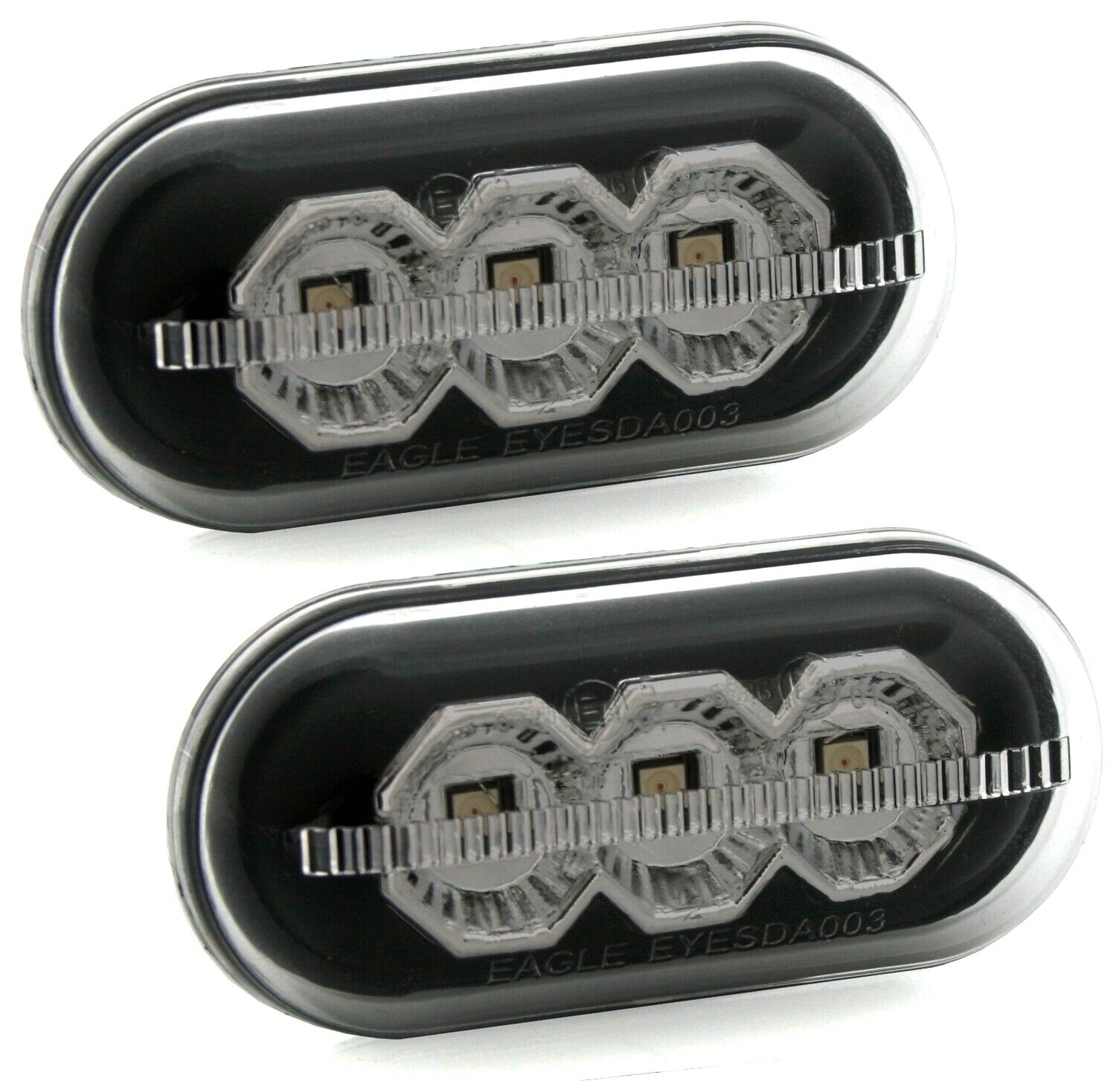 2x LED Seitenblinker Blinker Set Schwarz Smoke für Renault Clio I II Megane Kangoo Laguna Twingo 19