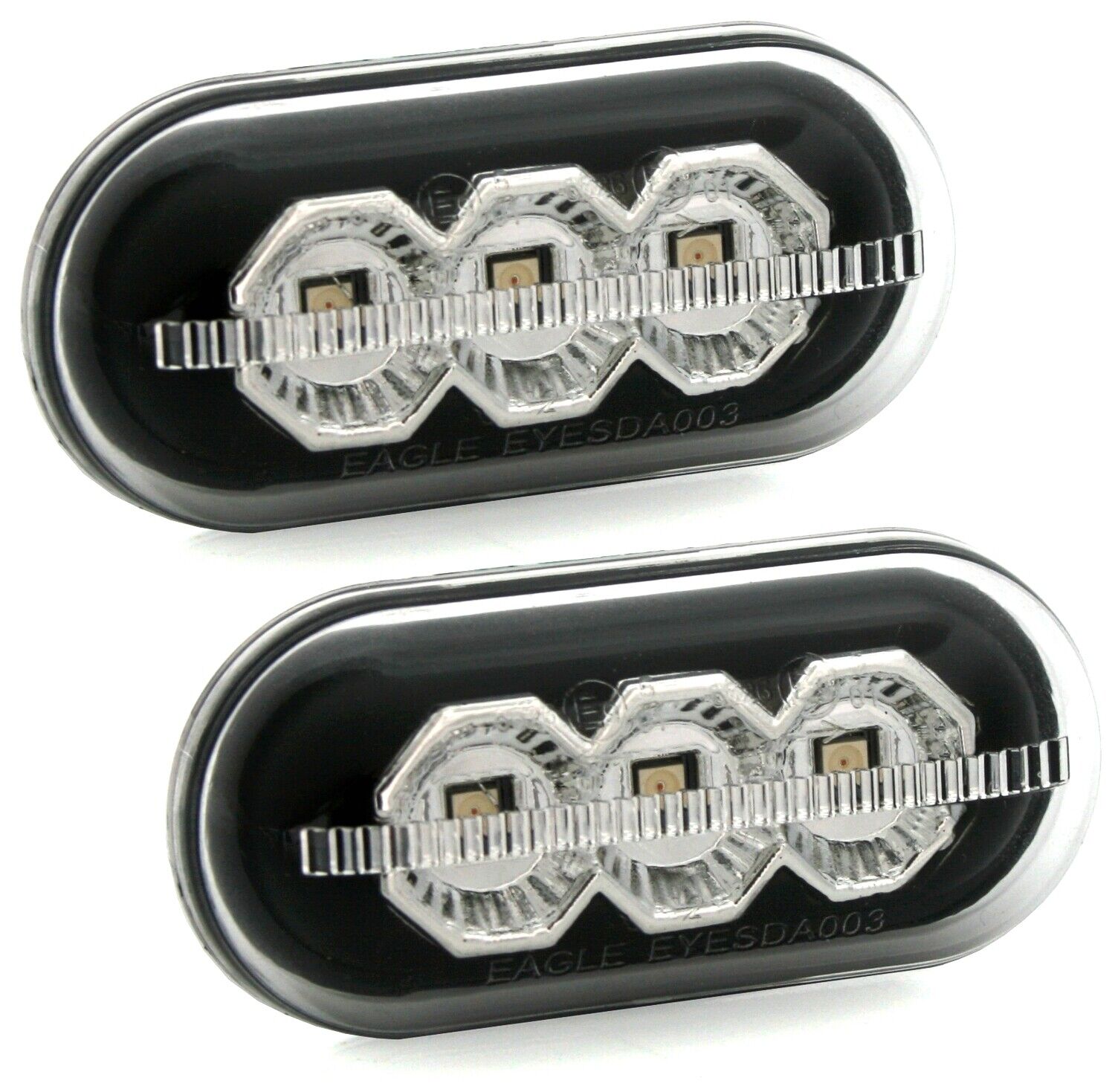 2x LED Seitenblinker Blinker Set Schwarz Chrom für Renault Clio I II Megane Kangoo Laguna Twingo 19