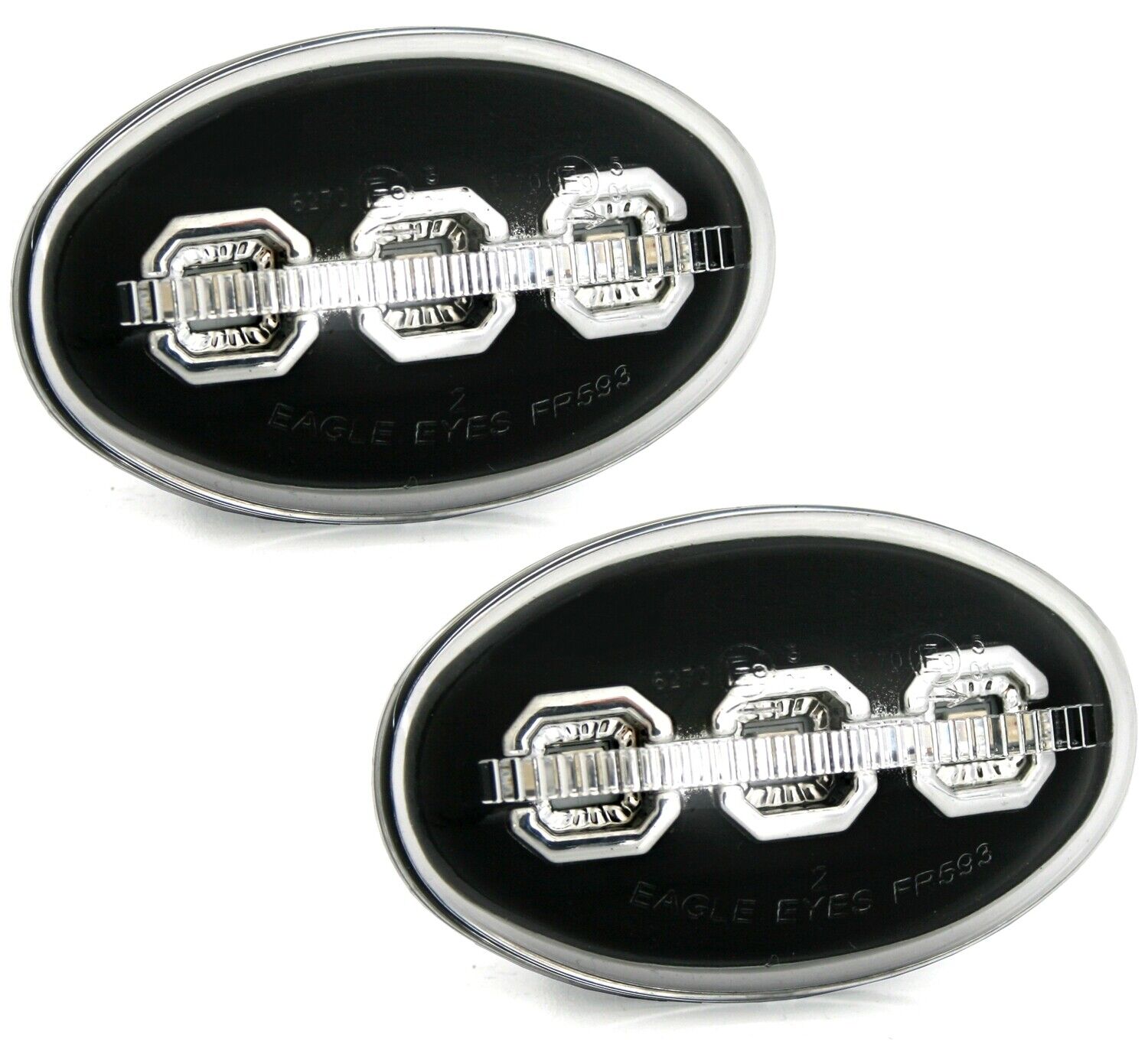 2x LED Seitenblinker Blinker Set Schwarz Chrom für Ford Fiesta Mondeo Explorer KA Mazda 121