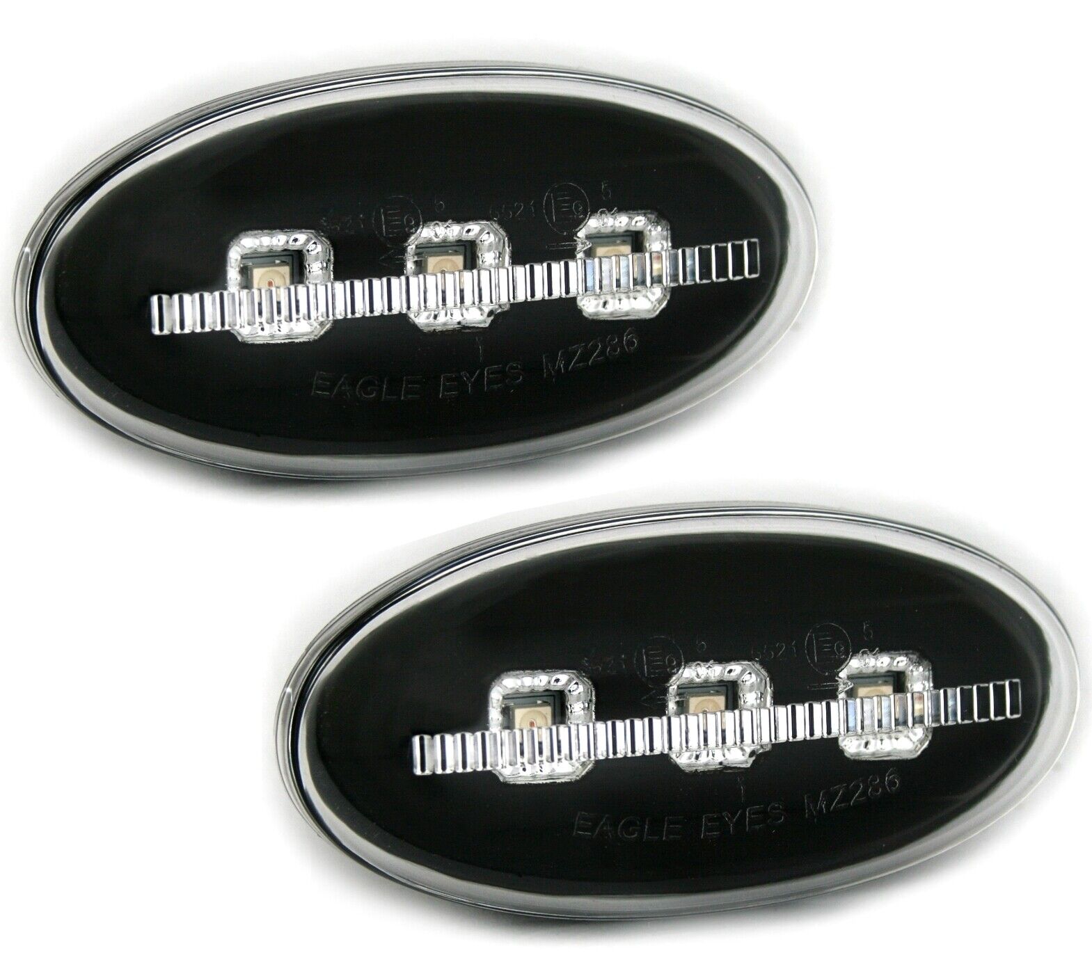 2x LED Seitenblinker Blinker Set Schwarz Chrom für Mazda 2 DY 3 BK 5 CR19 6 GG GY BT-50 MPV-II