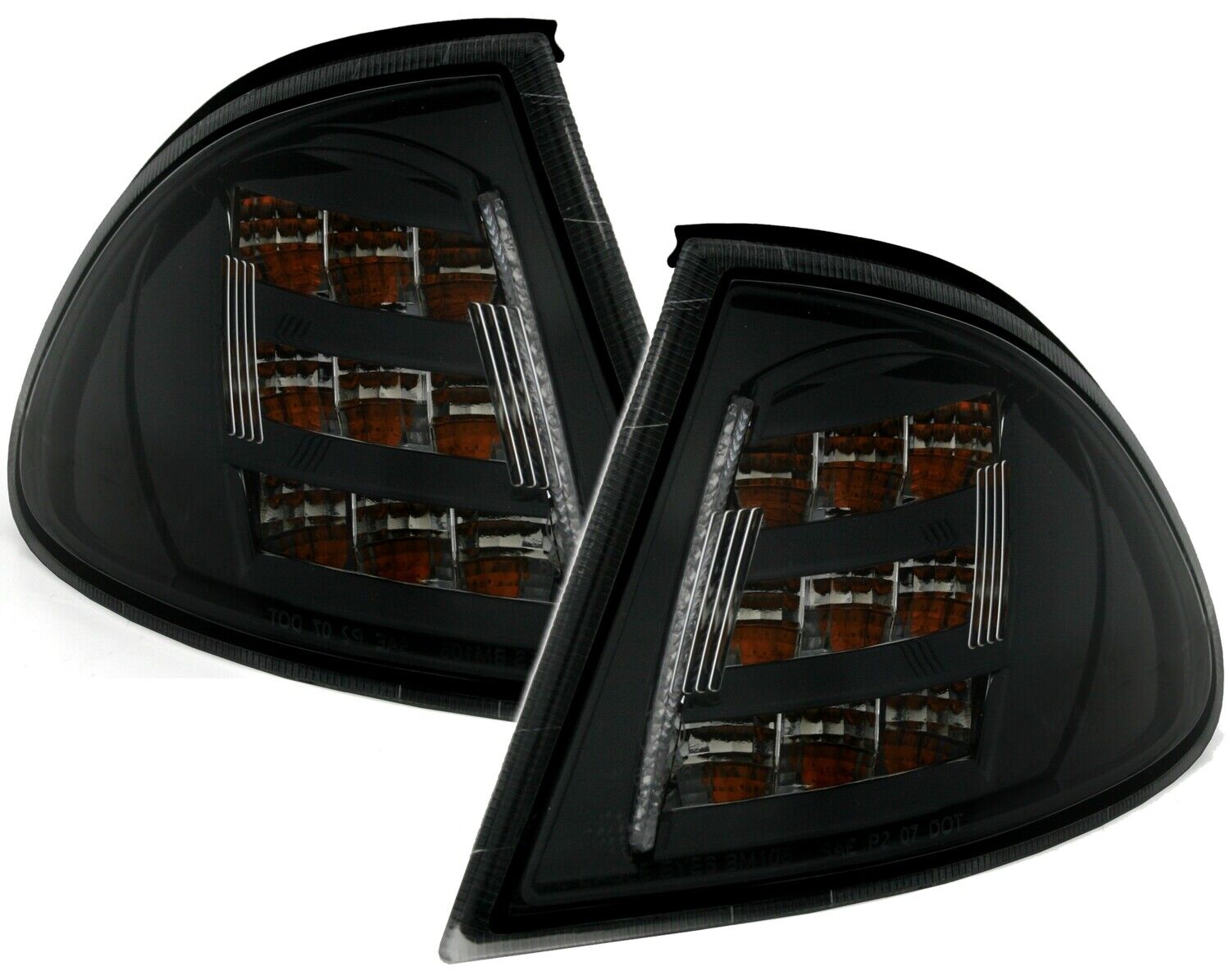 2x LED Frontblinker Blinker Schwarz für BMW 3er E46 Limo Touring ab 1998-09/2001