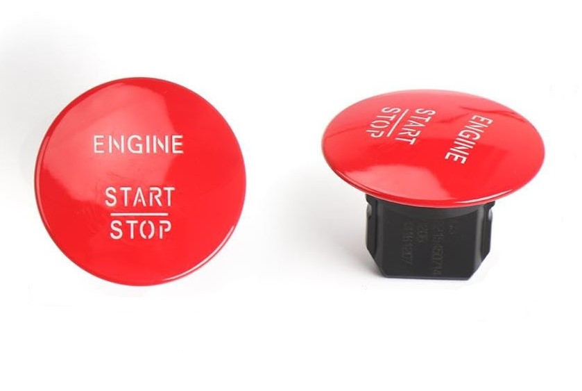 Start Stop Knopf Taste Motor Start für Keyless-Go A2215450714 / 2215450714 in ROT für Mercedes C218 W218 X218 A207 C207 S212 W212