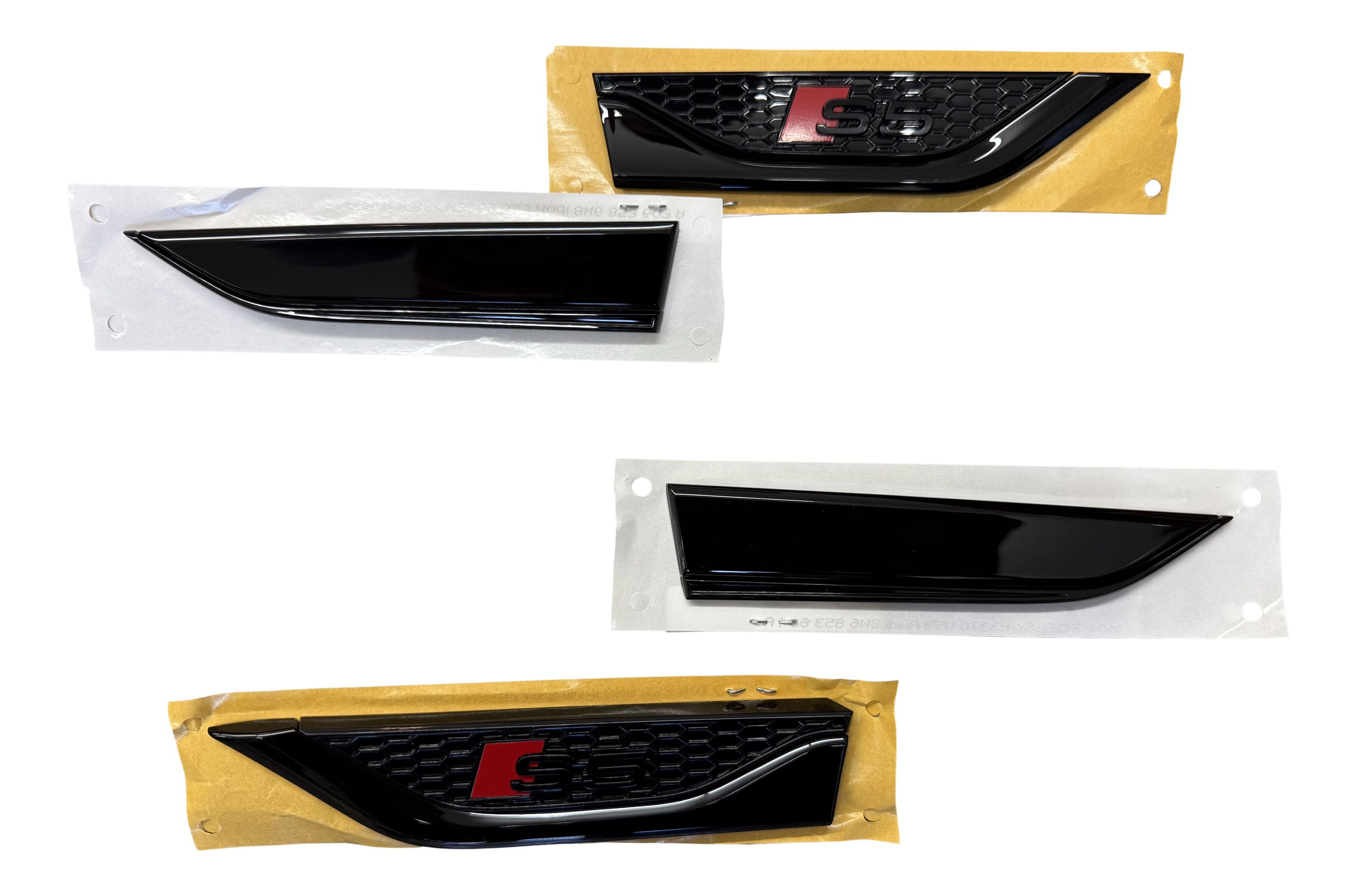 Original Audi Black Edition S5 Logo Set Kotflügel / Tür Schwarz für Audi A5 F5 ab 2017-