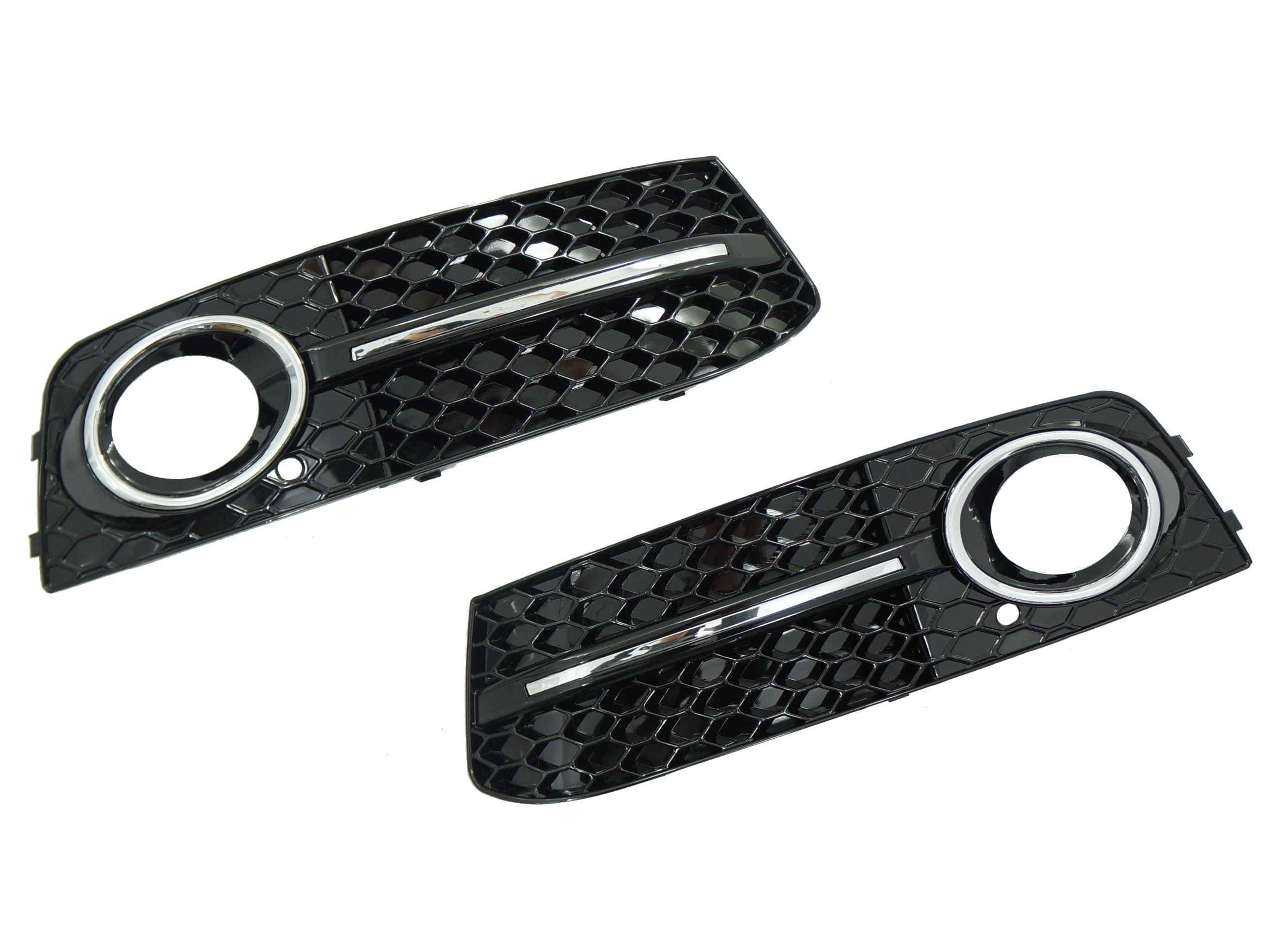 Stoßstange Gitter Set Links + Rechts Schwarz Glanz für Audi A4 B8 8K ab 2007-2012 Nicht für S S-Line