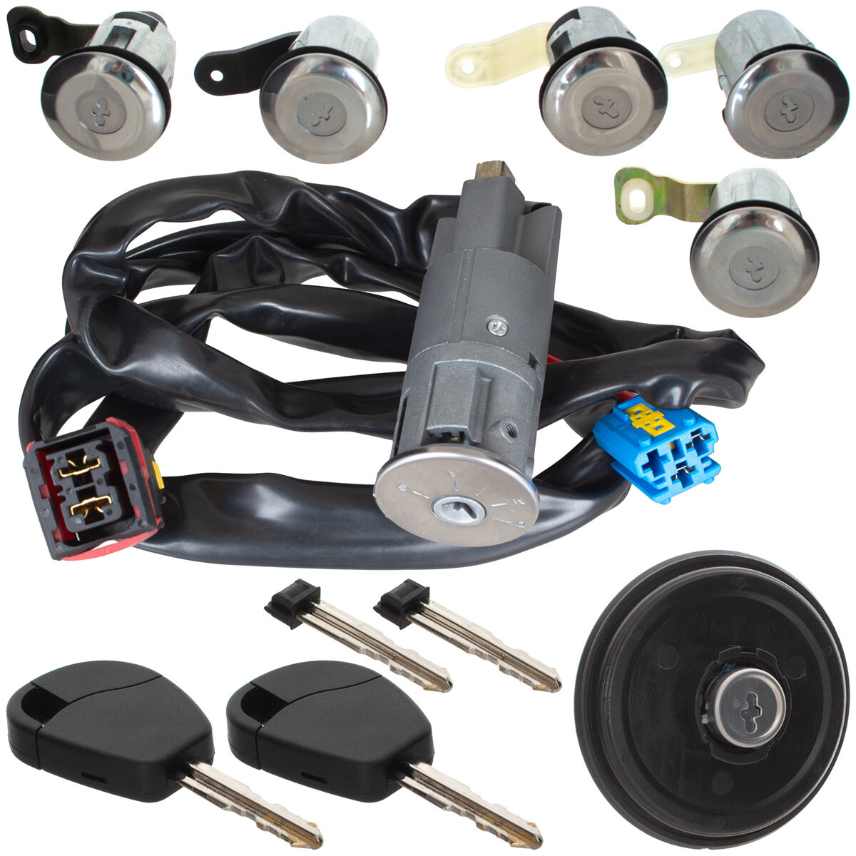 Schließzylinder Schlösser Türschloss Schloss Tankdeckel Zündschloss + 2x Schlüssel Komplett-Set für Citroen Berlingo 2000-2003 / Peugeot Partner 2000-2003