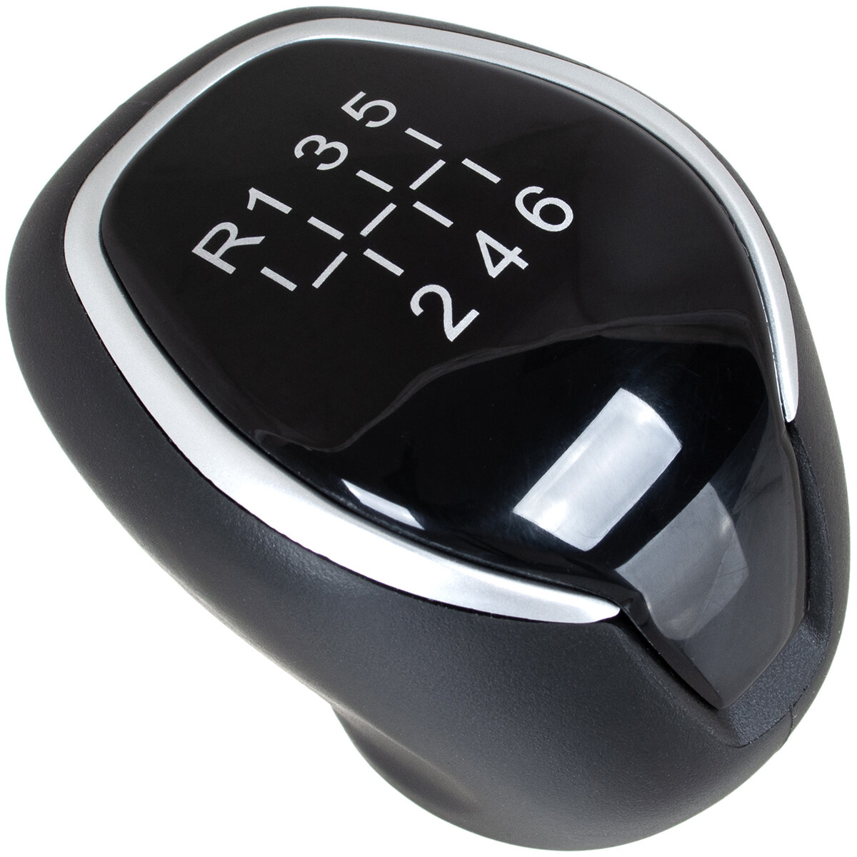 Schaltknauf Knauf 6-Gang Schwarz Silber für Opel Grandland 17-21 / Crossland 17-20