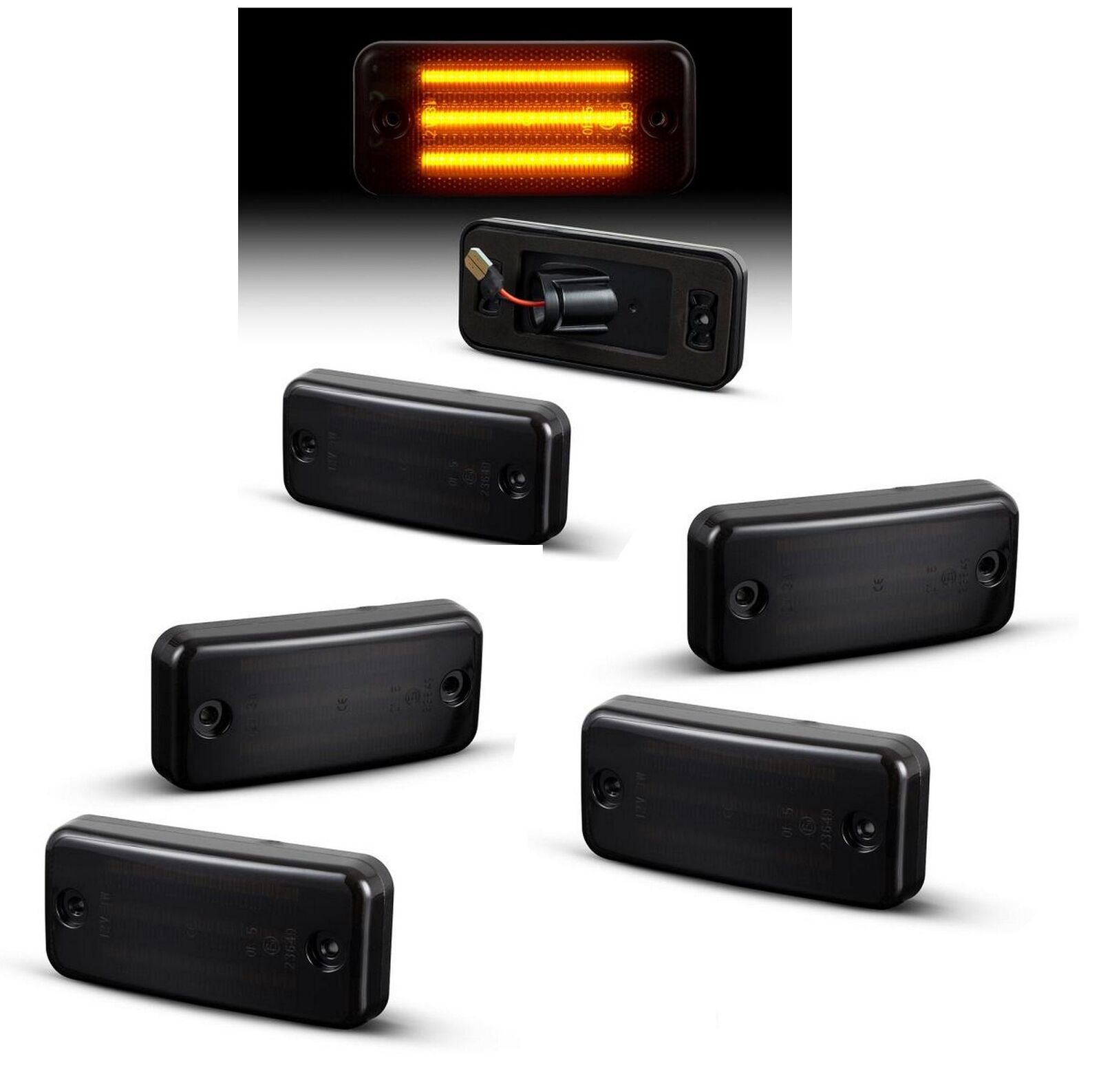 6x LED Seitenmarkierungsleuchten Seitenmarkierungs Leuchten Seitenbegrenzungsleuchten Schwarz für JEEP Cherokee 2 1986-1990