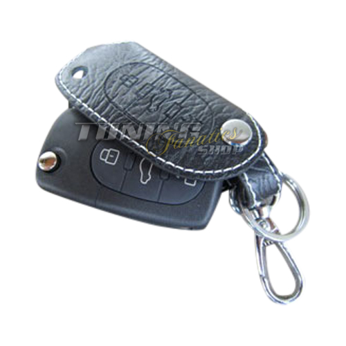 Schlüssel Tasche Etui LEDER WEIß 3er für Audi A3 8L A4 B5 A4 8E B6 B7 A6 4B TT
