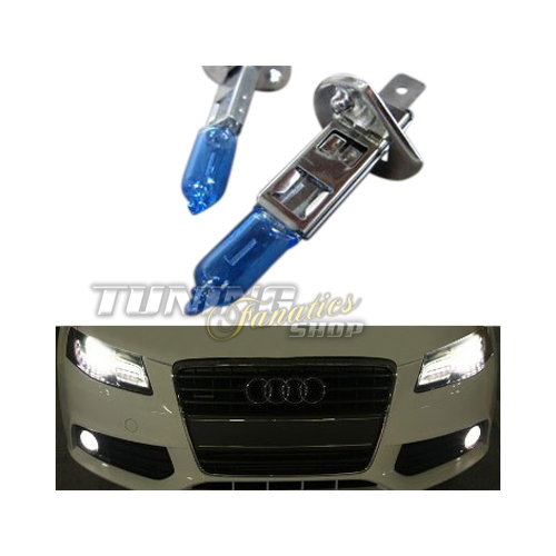 2x Super White H1 XENON LOOK Birnen Lampen E4 FREI für ABBLENDLICHT