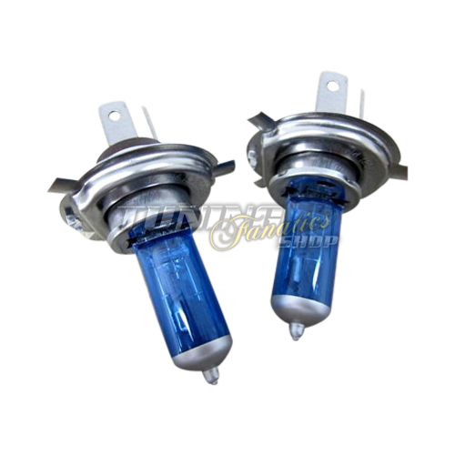 2x ULTRA BLUE Super White H4 Birnen Lampen E4 FREI #255 für ABBLENDLICHT