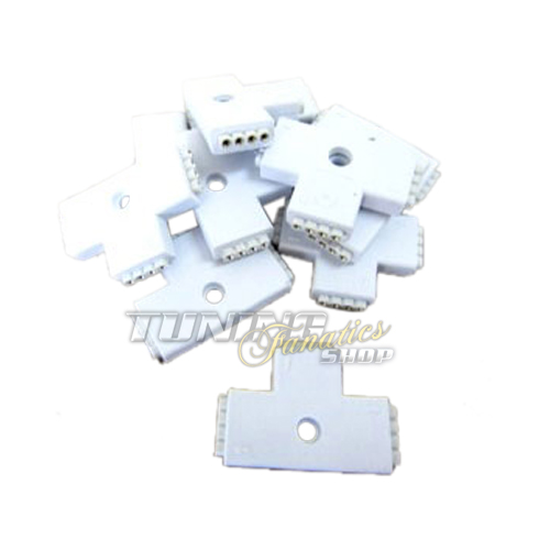 8x T-Adapter RGB Strip LED SMD Kabel Stecker Verbinder Connector Leiste