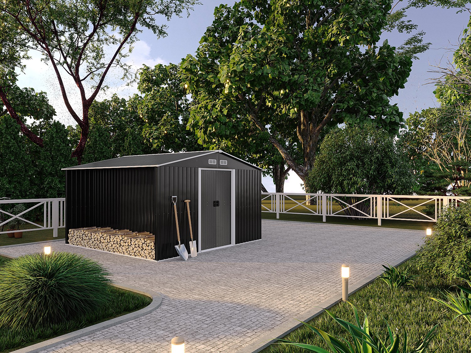 Gerätehaus Gartenhaus - 10,5 m² - Stahl - LERY