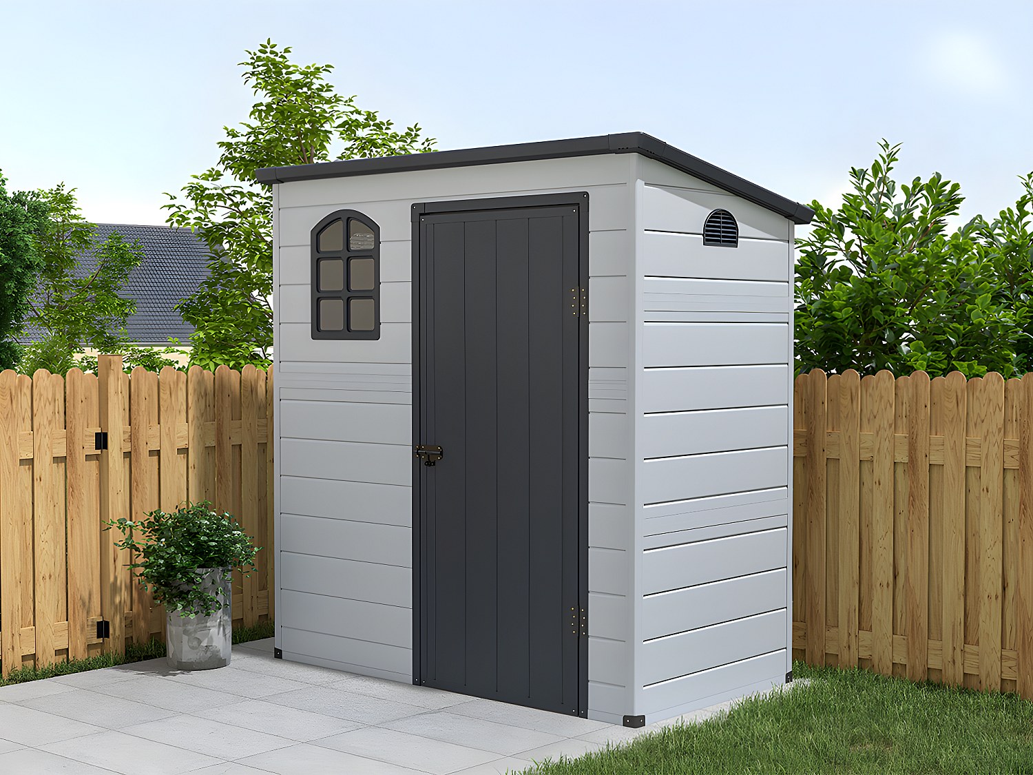 Gartenhaus Gerätehaus - 2,12 m² - Kunstharz - Anthrazit - NERIO
