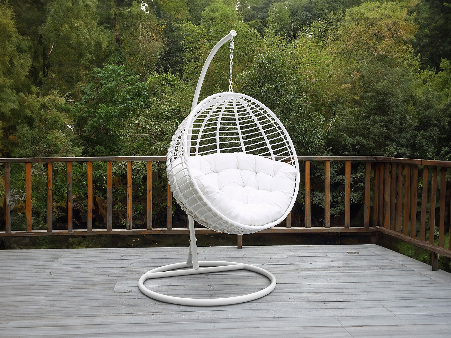 Hängesessel - Polyrattan - Weiß - BONTOC von MYLIA